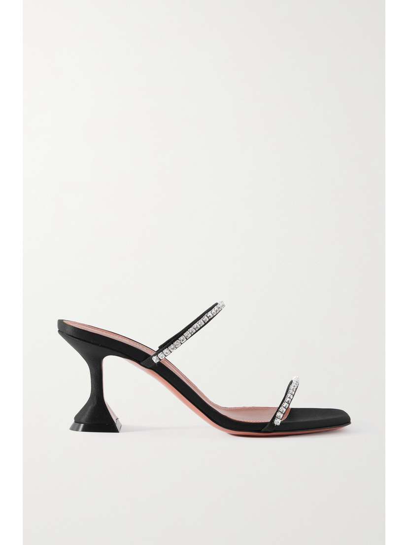 Amina Muaddi Gilda Crystal-embellished Satin Mules