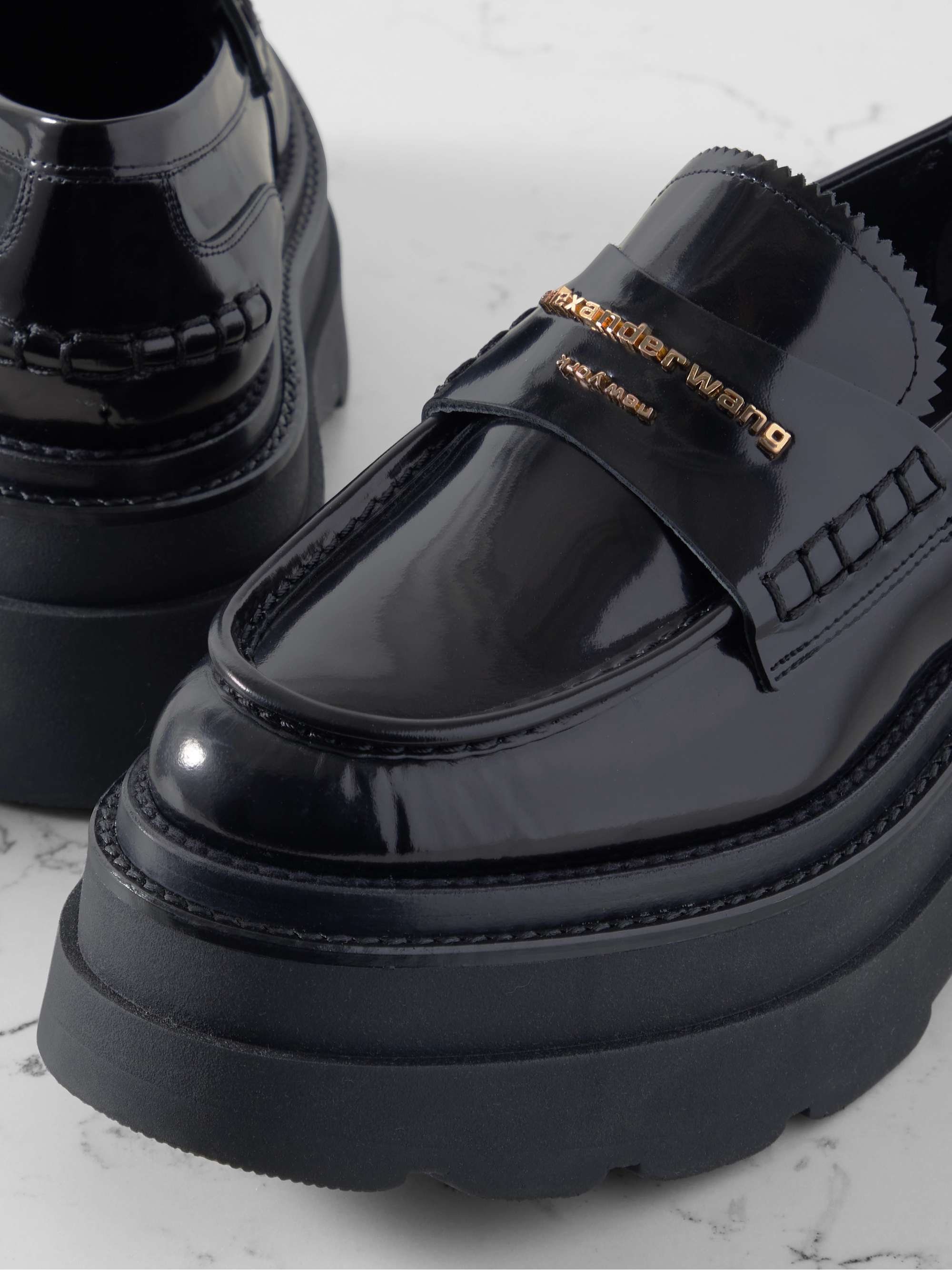 WANG Carter patent-leather loafers |