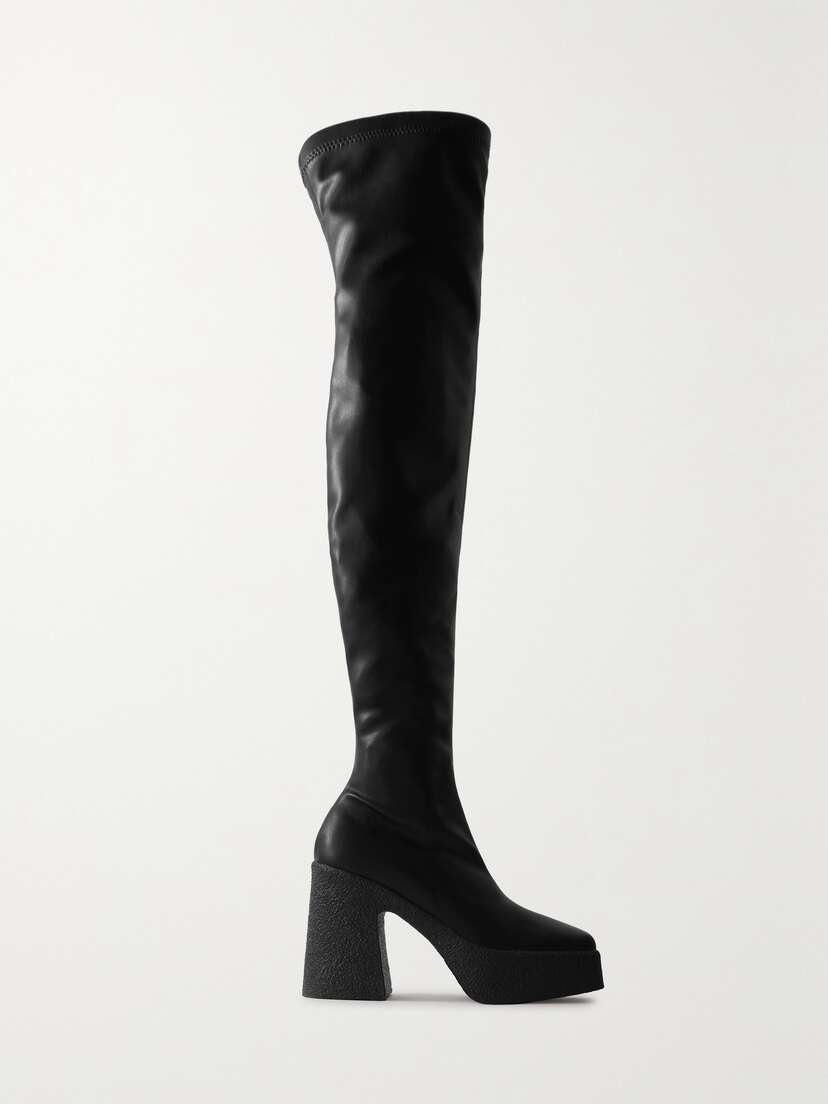 Stella McCartney Skyla Vegetarian Leather Platform Over-the-knee Boots