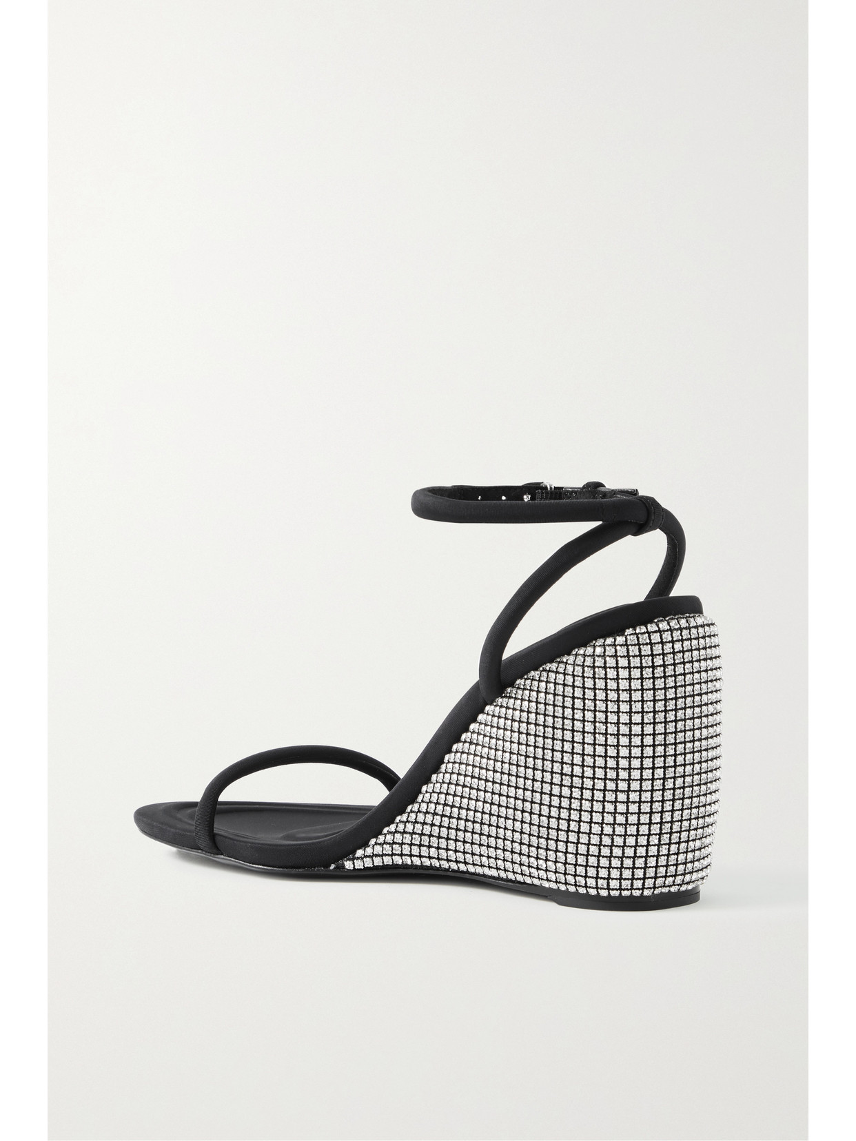 Alexander Wang Dahlia 105 Crystal Wedge Sandal In Black