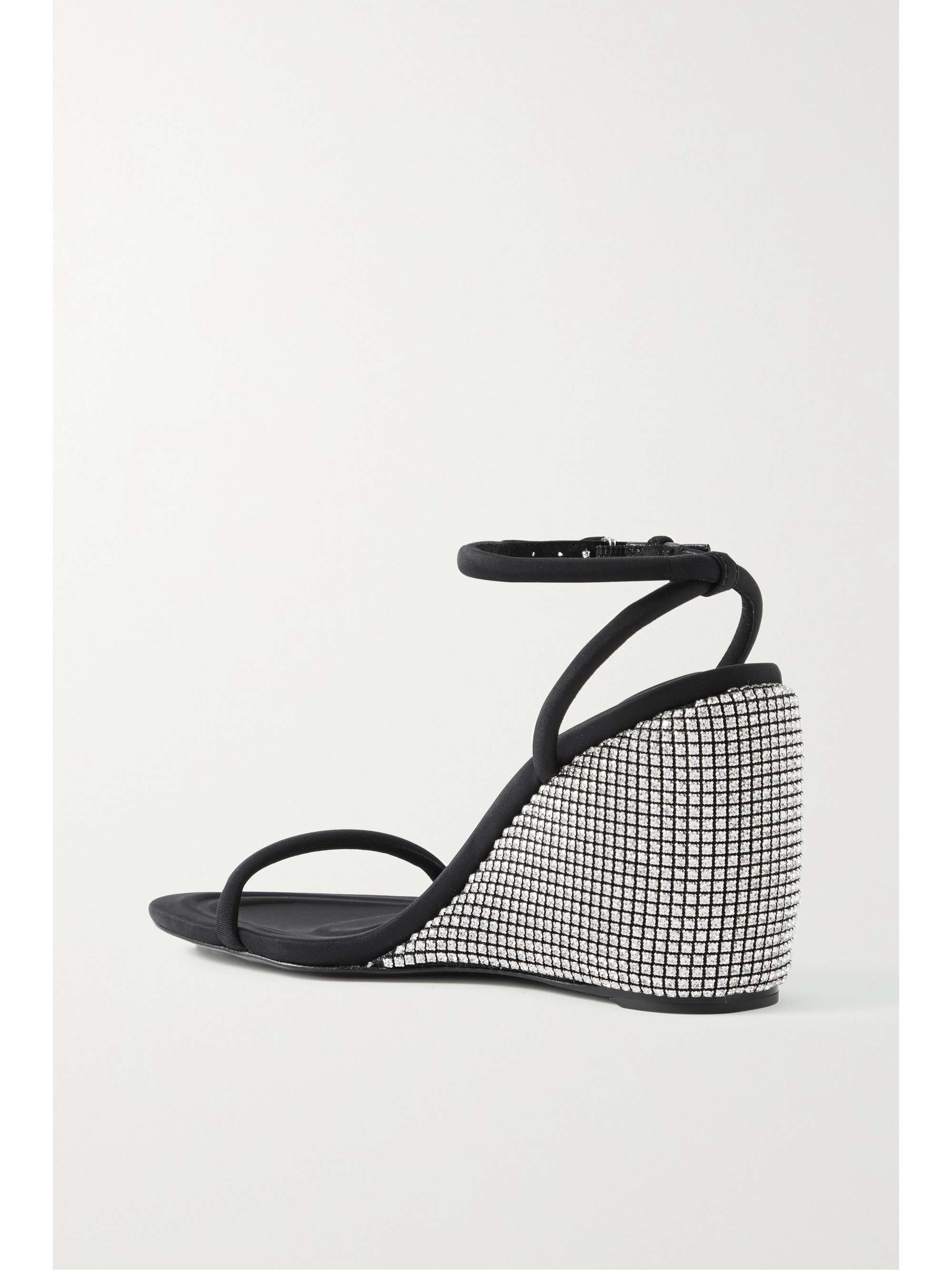 ALEXANDER WANG Dahlia crystal-embellished stretch wedge sandals