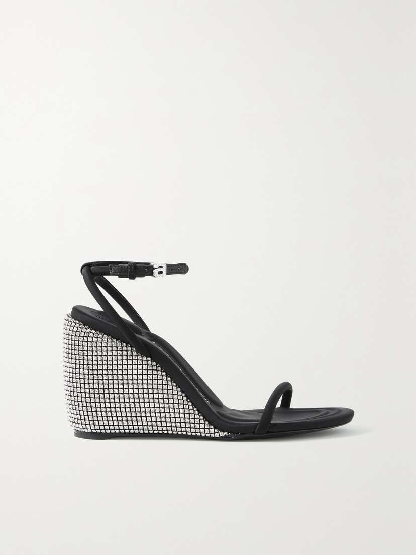 Alexander Wang Dahlia Crystal-embellished Stretch Wedge Sandals