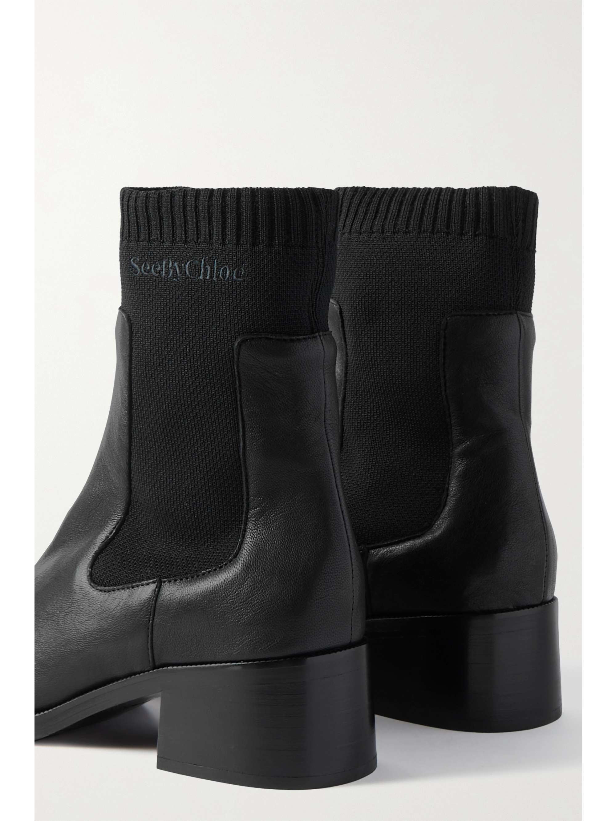 Marvel klaver Saga SEE BY CHLOÉ Wendy stretch-knit leather Chelsea boots | NET-A-PORTER