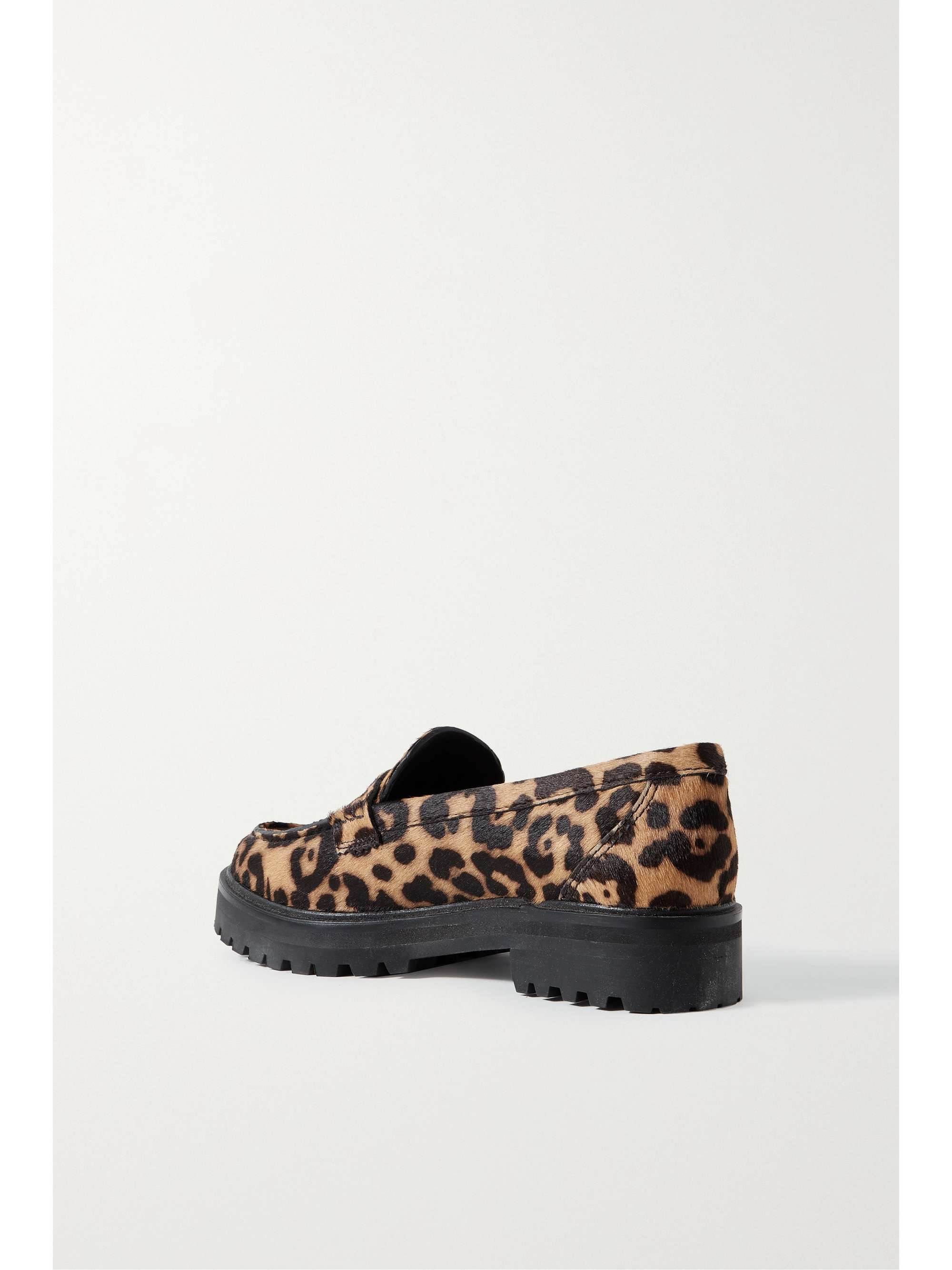 REFORMATION Agathea leopard-print calf hair loafers