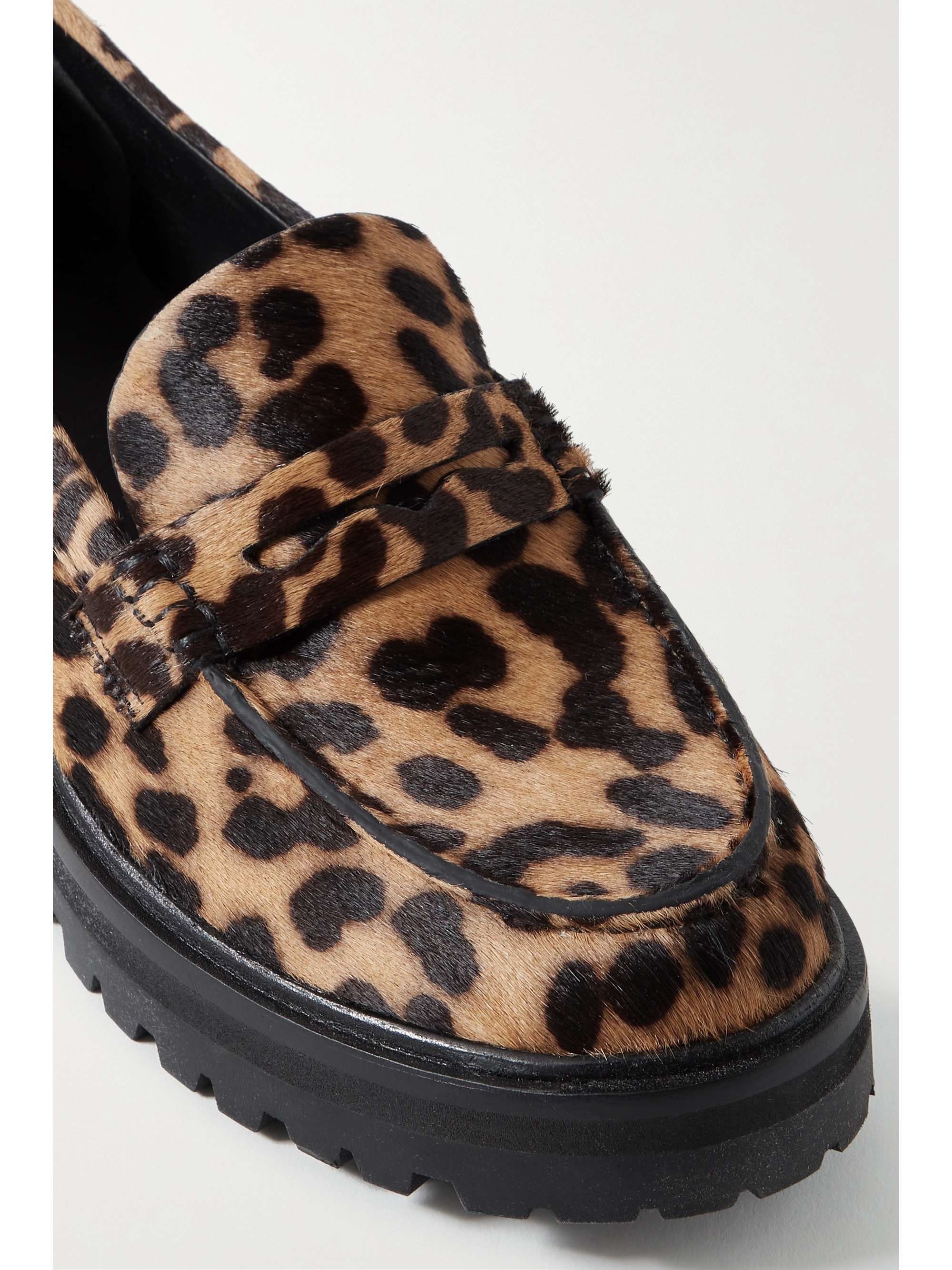 REFORMATION Agathea leopard-print calf hair loafers