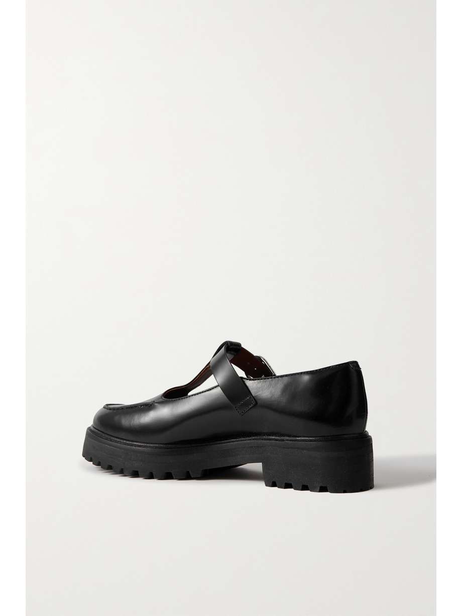Black Abalonia leather Mary Jane pumps | REFORMATION | NET-A-PORTER