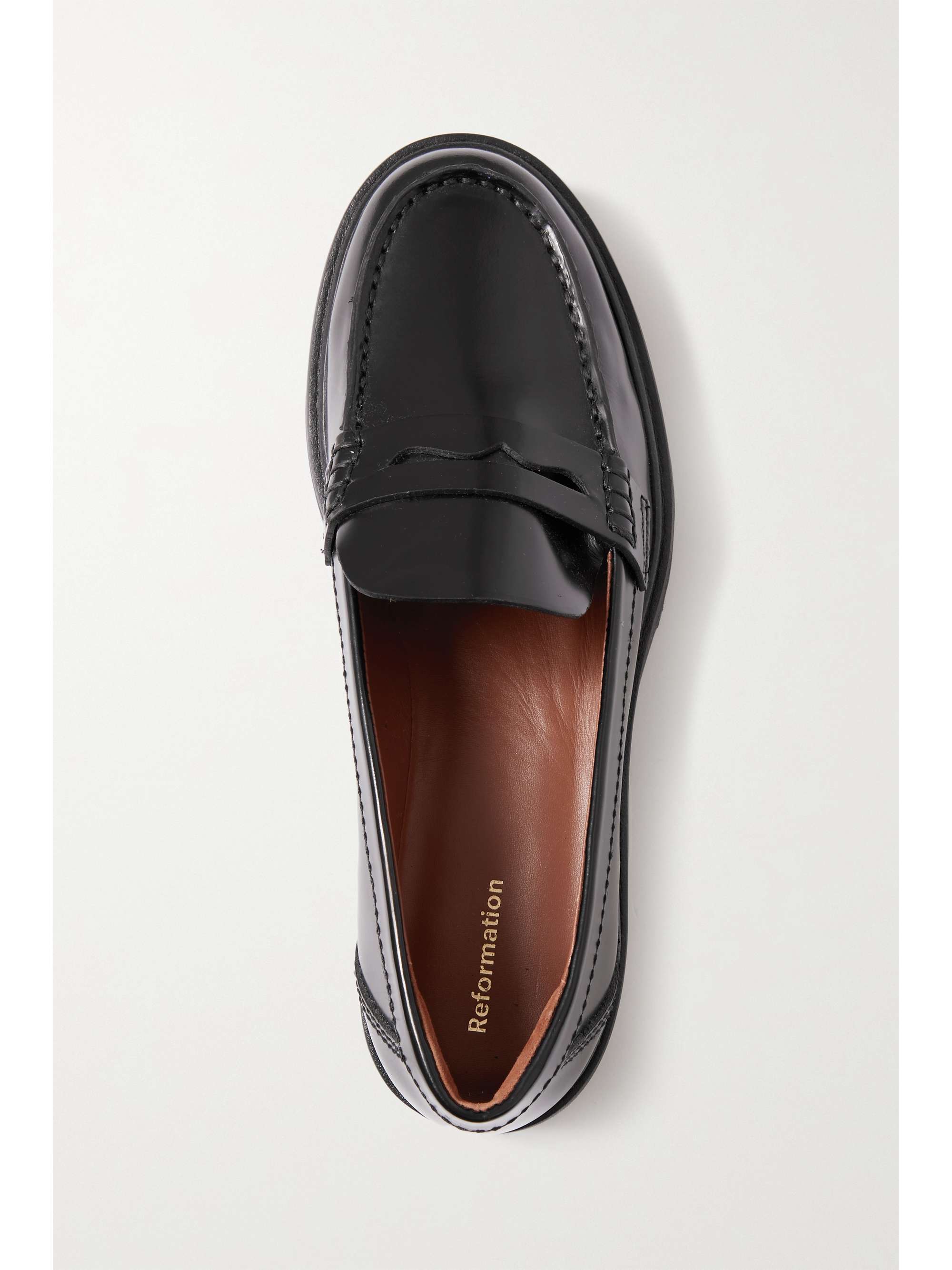 REFORMATION Agathea leopard-print calf hair loafers
