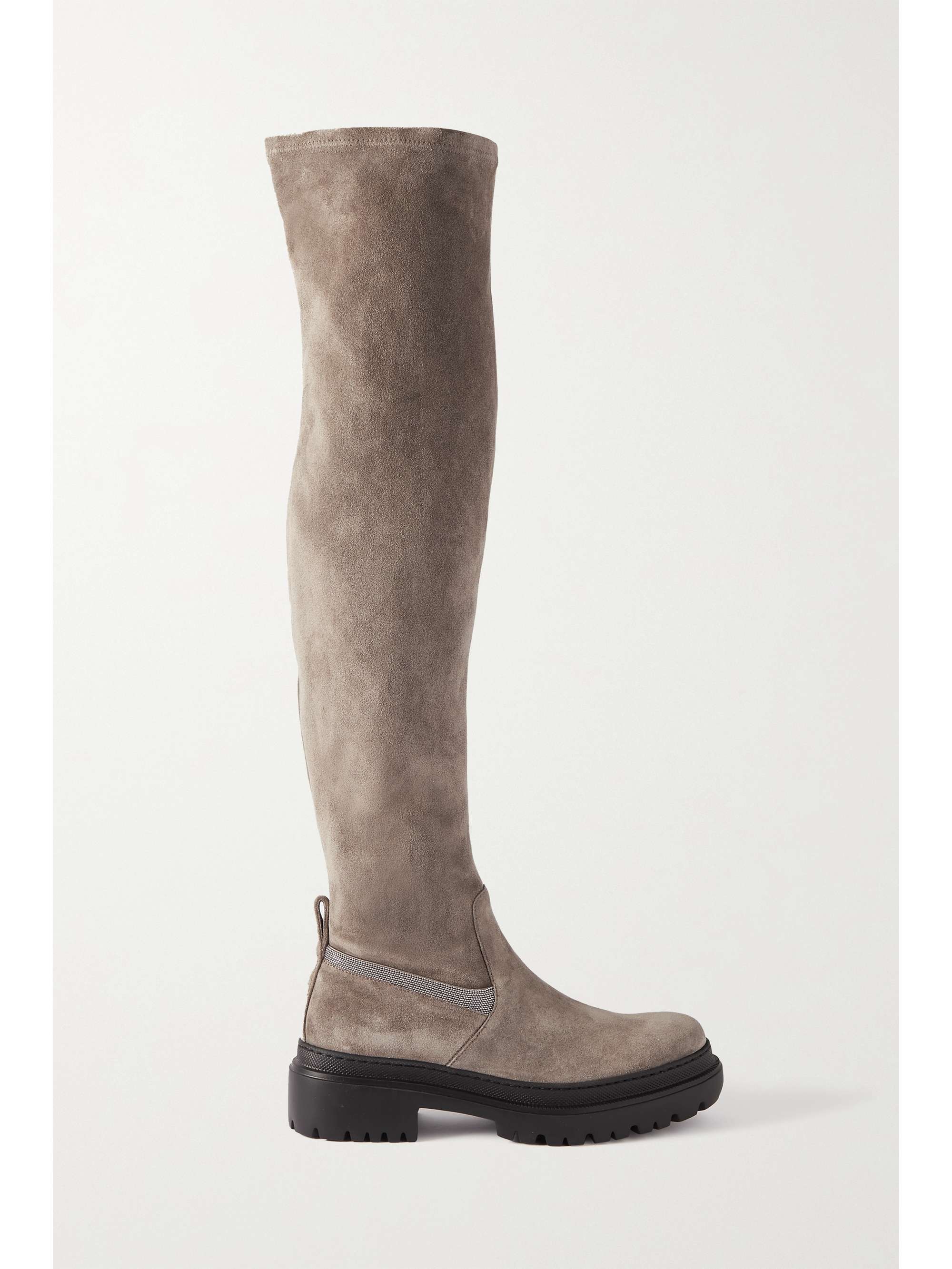Charcoal Suede over-the-knee boots 