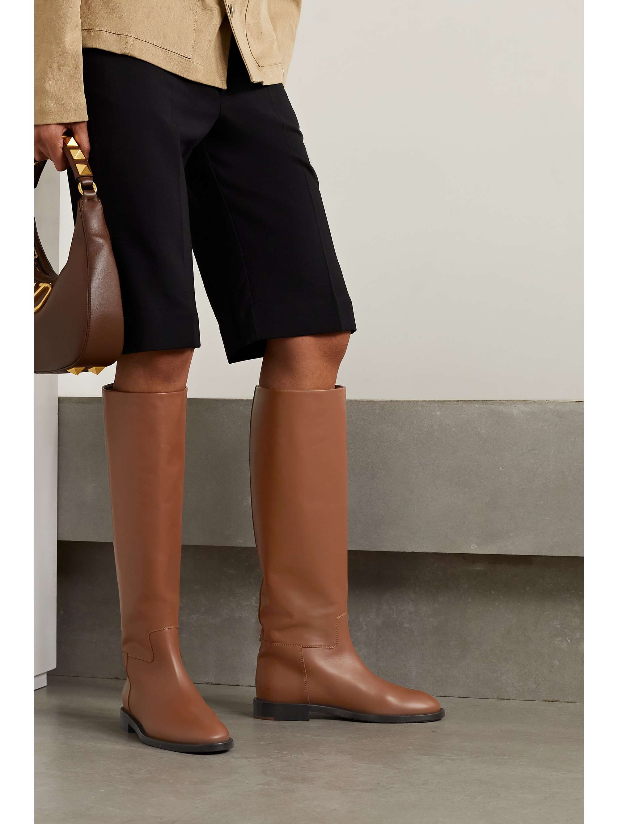 LORO PIANA Decker leather knee boots