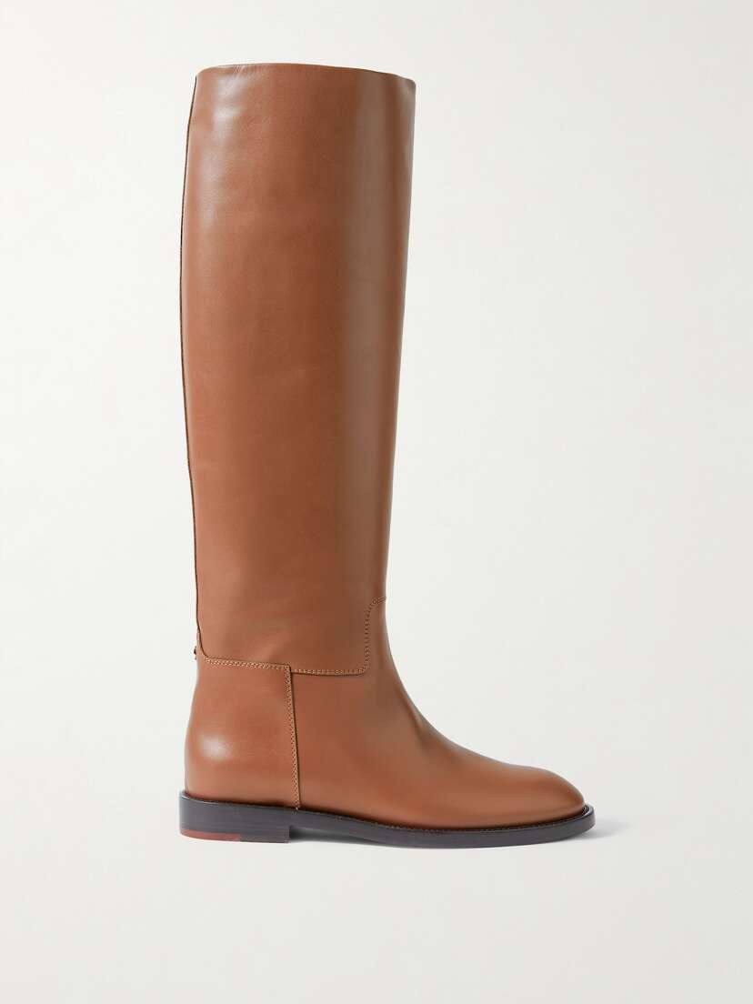 Loro Piana Decker Leather Knee Boots