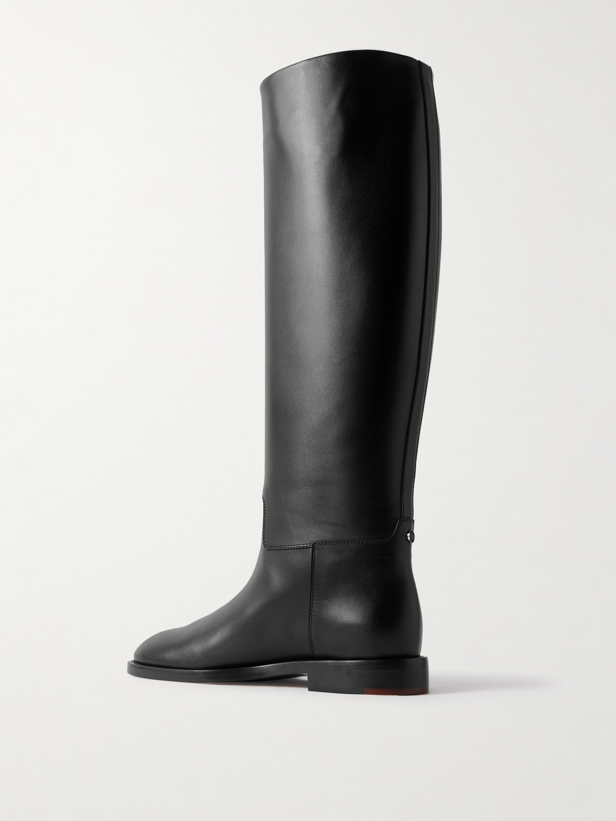 Shop Loro Piana Decker Leather Knee Boots In Black