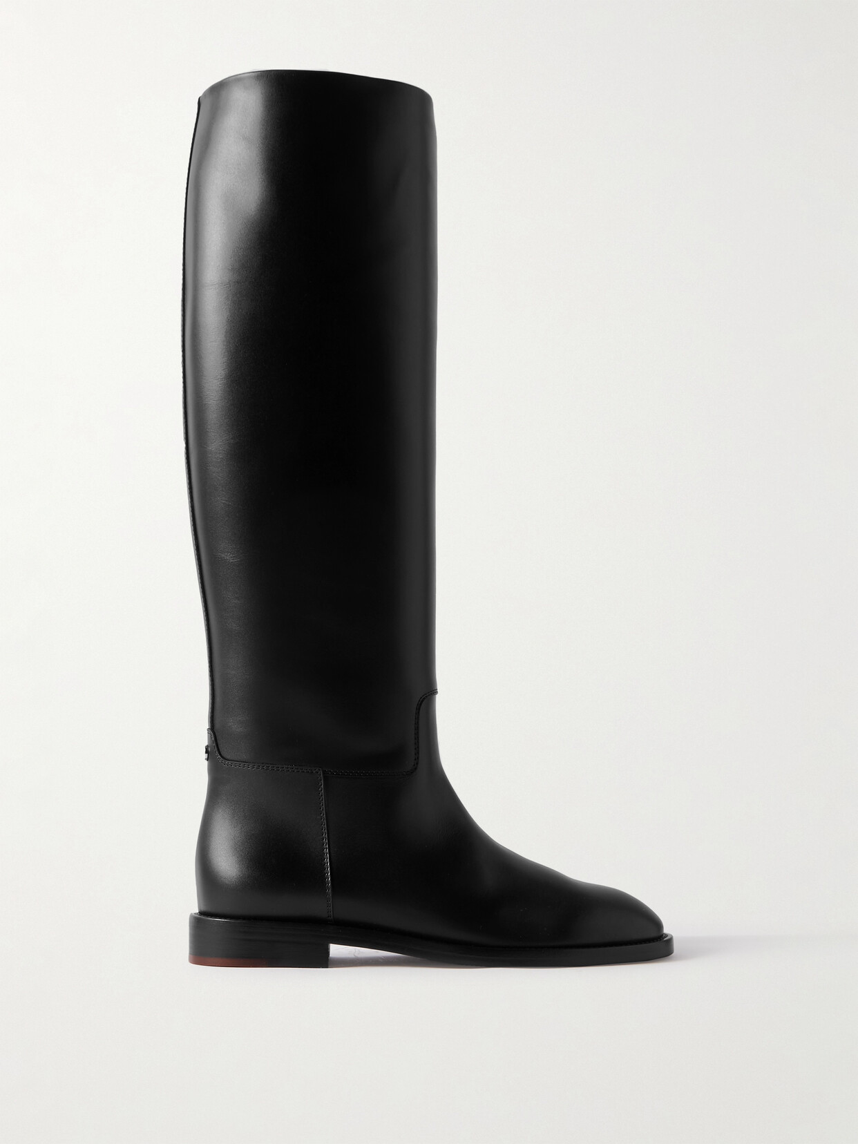 Shop Loro Piana Decker Leather Knee Boots In Black