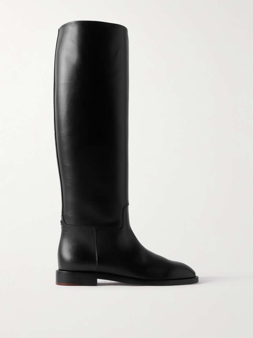 Loro Piana Decker Leather Knee Boots