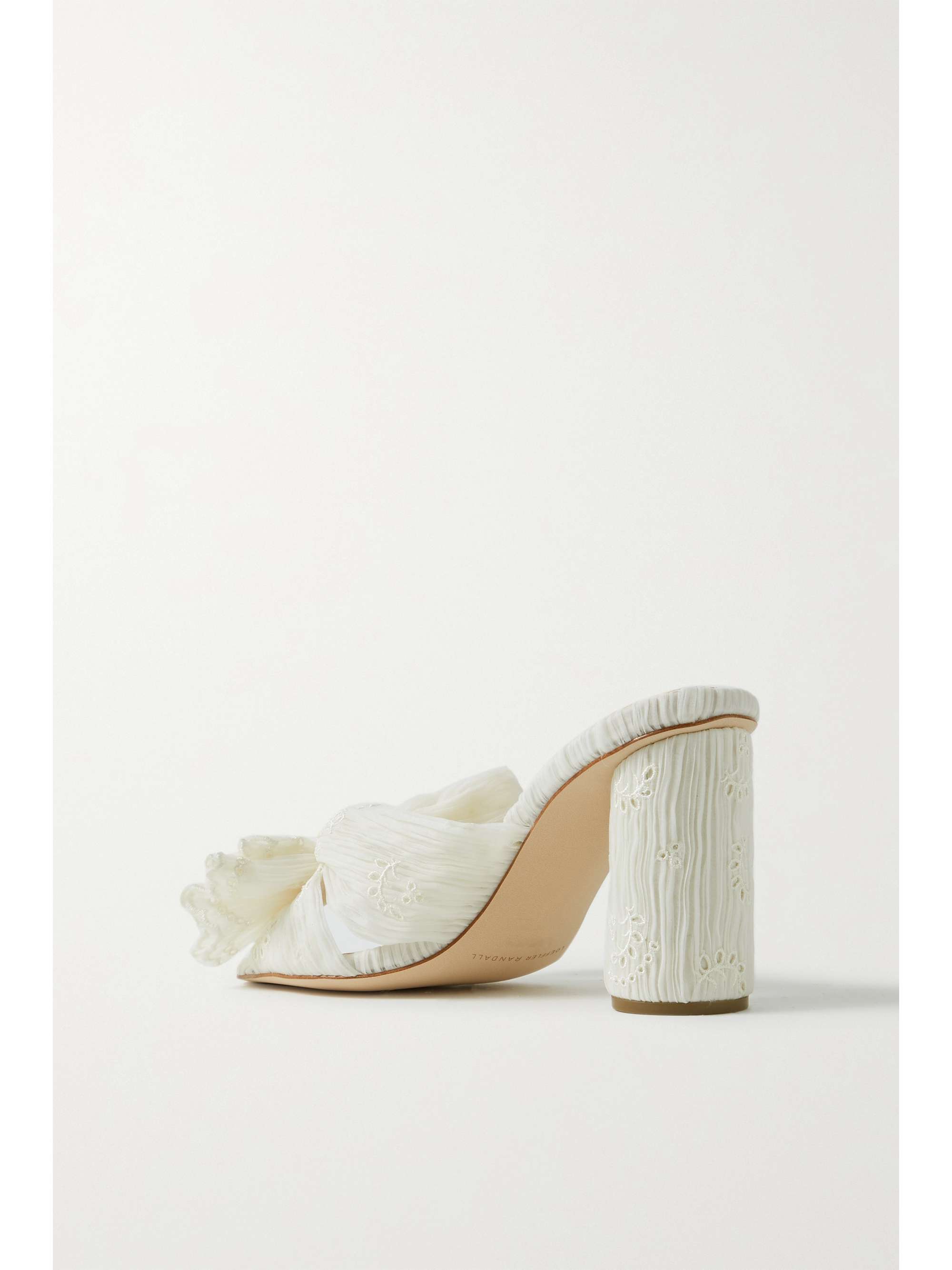 LOEFFLER RANDALL Penny 蝴蝶结饰细褶金属丝面料穆勒鞋