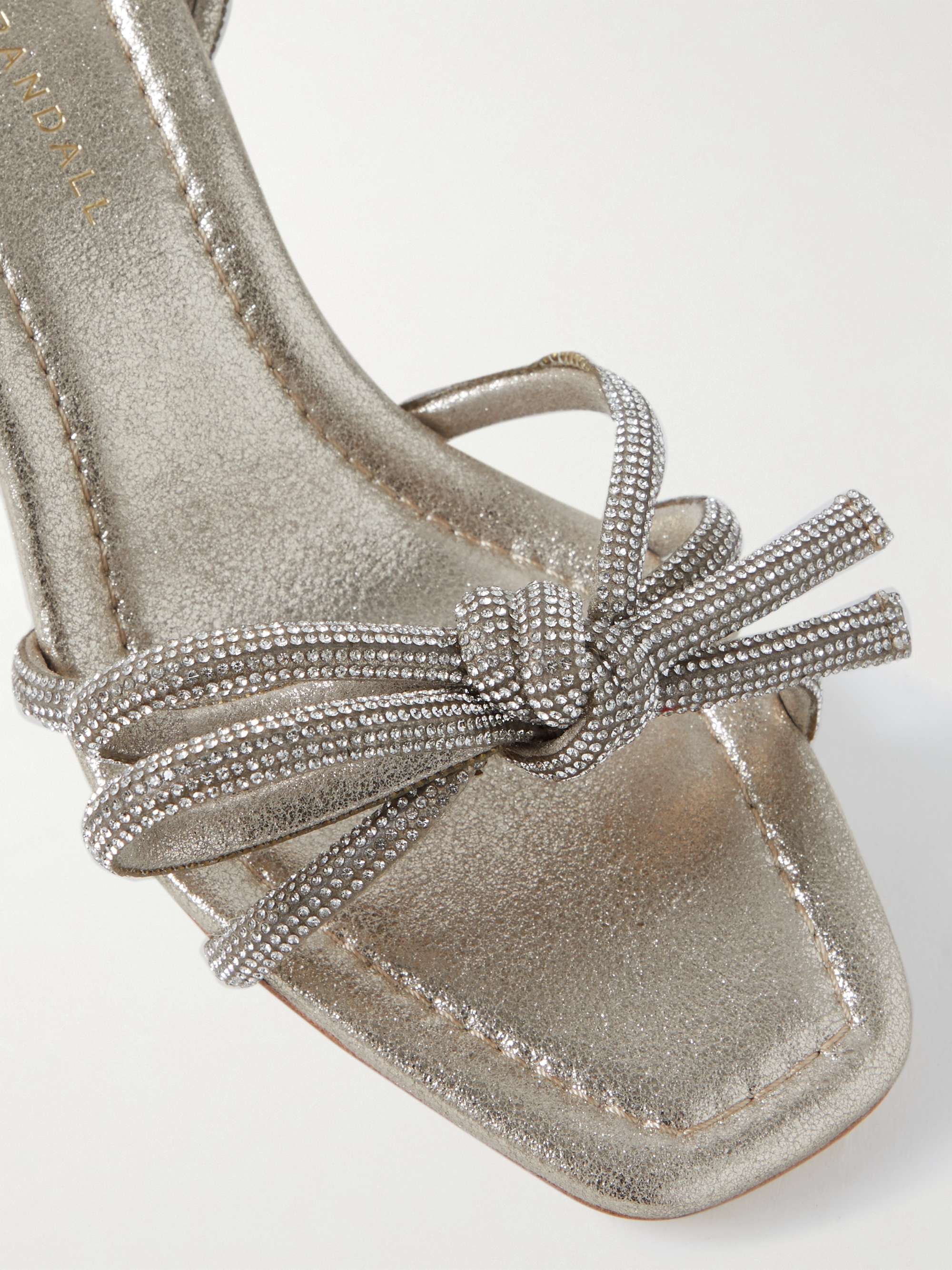 LOEFFLER RANDALL + NET SUSTAIN Mikel crystal-embellished metallic suede sandals