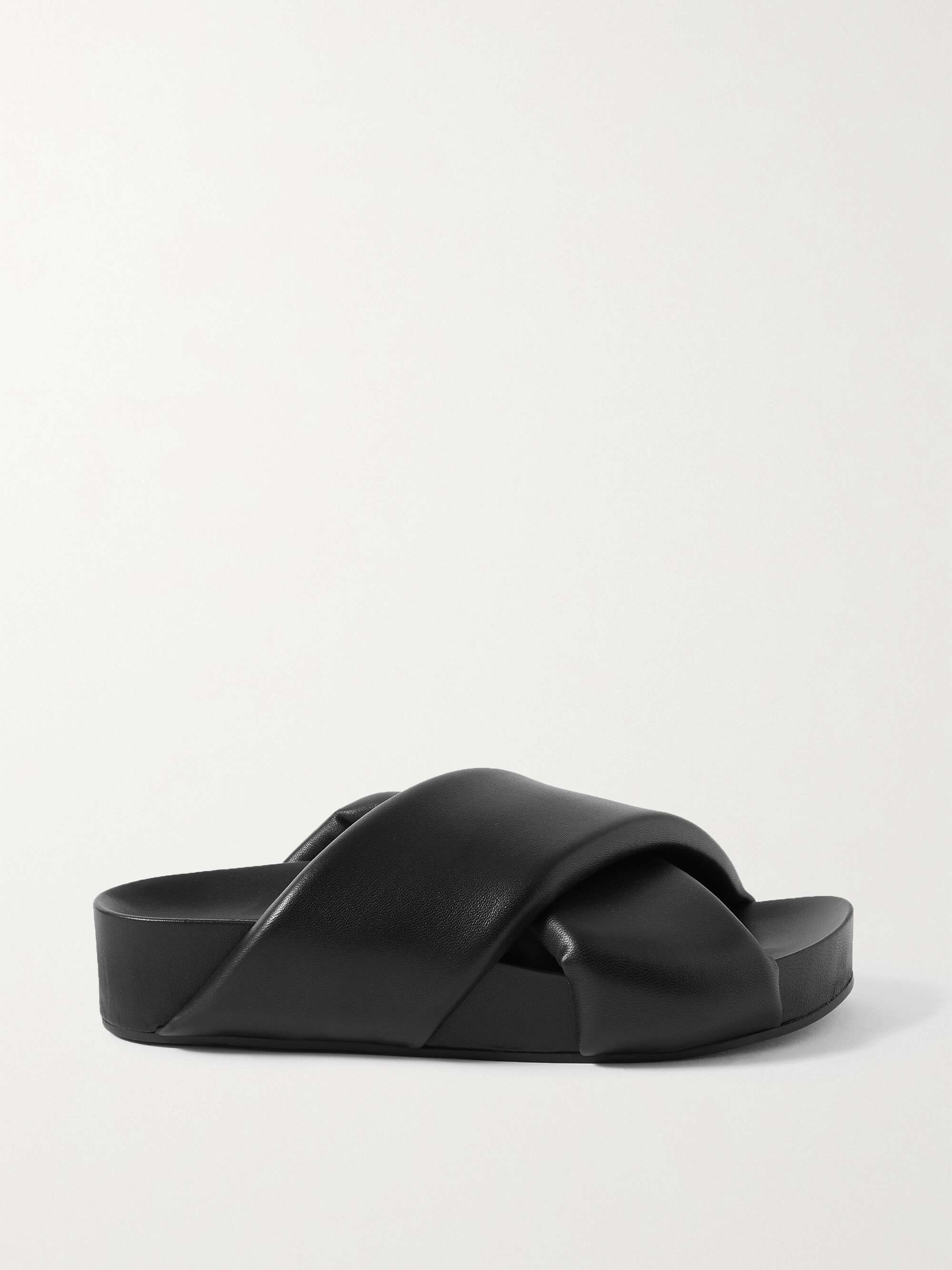 JIL SANDER Leather platform slides | NET-A-PORTER