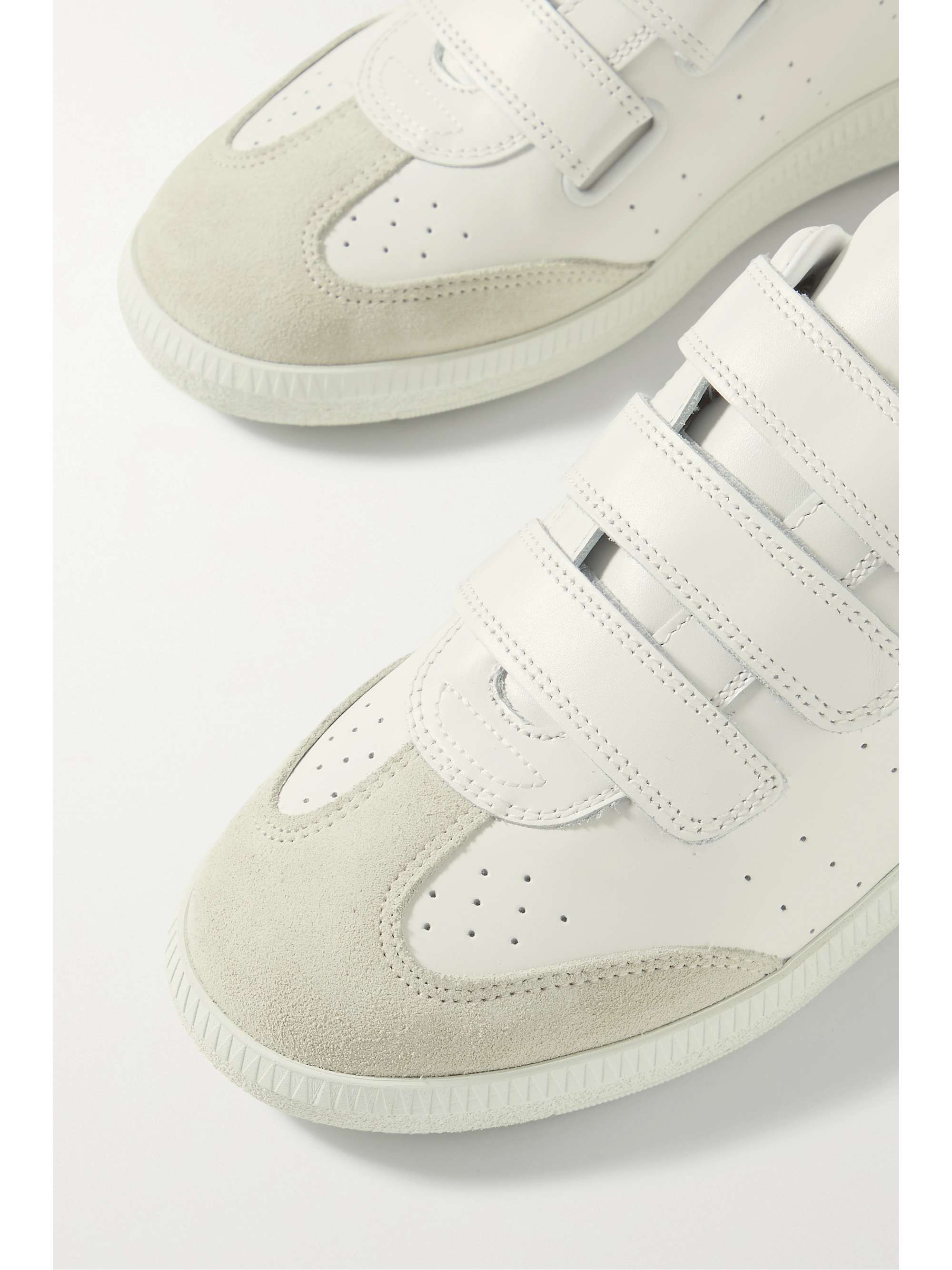 ISABEL MARANT suede-trimmed leather sneakers | NET-A-PORTER