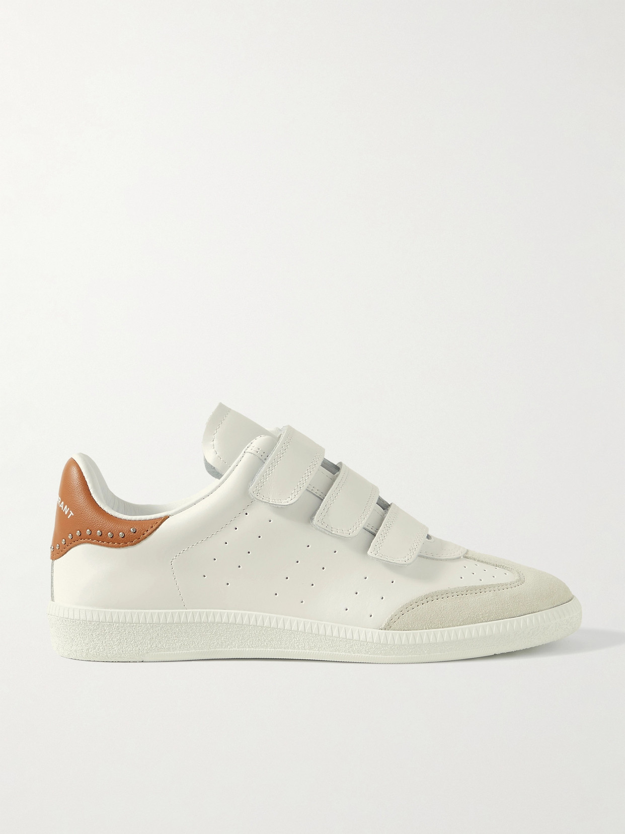 Isabel Marant Beth Suede-trimmed Leather Sneakers - White