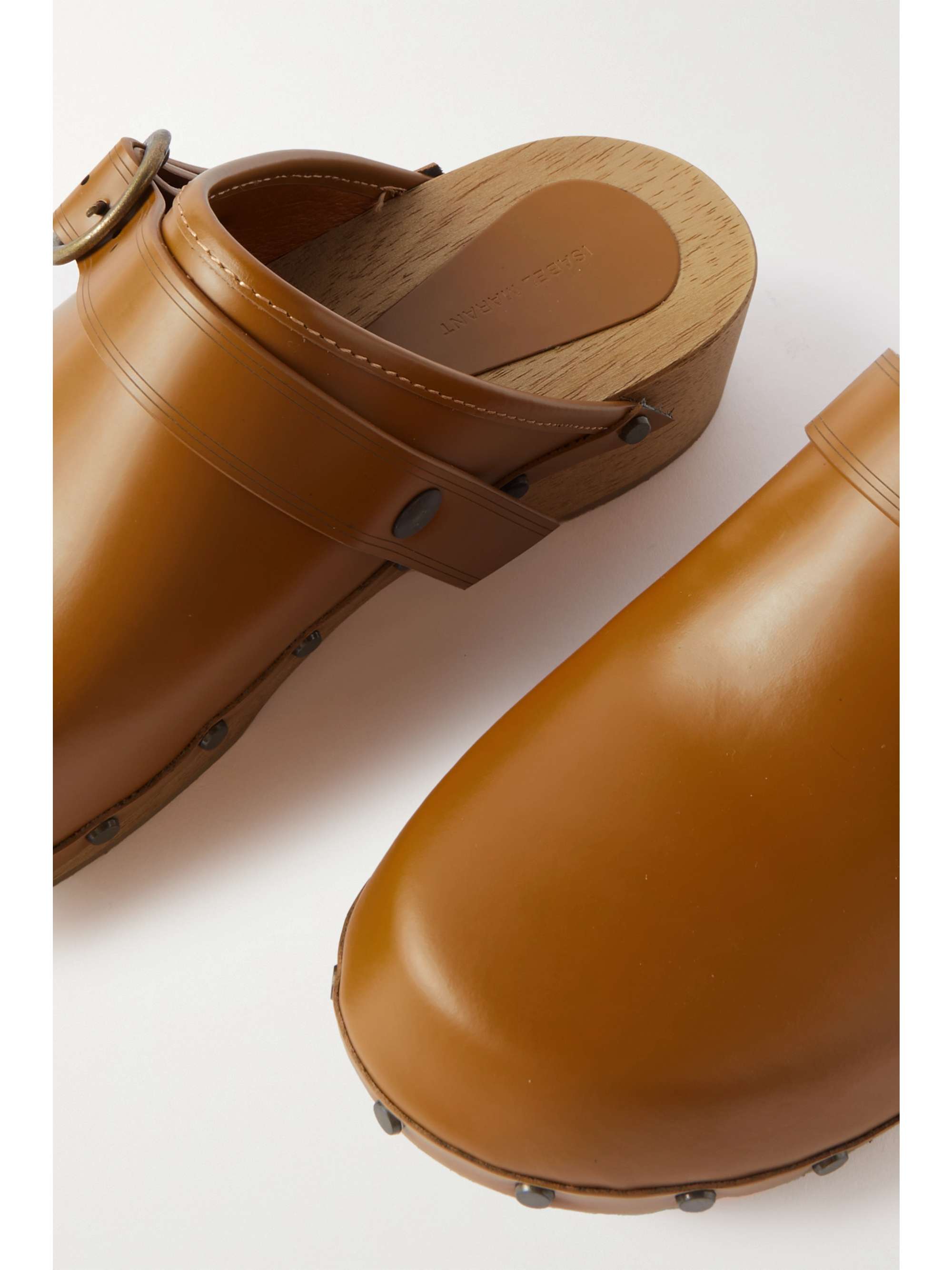 ISABEL MARANT Thalie buckled studded leather clogs