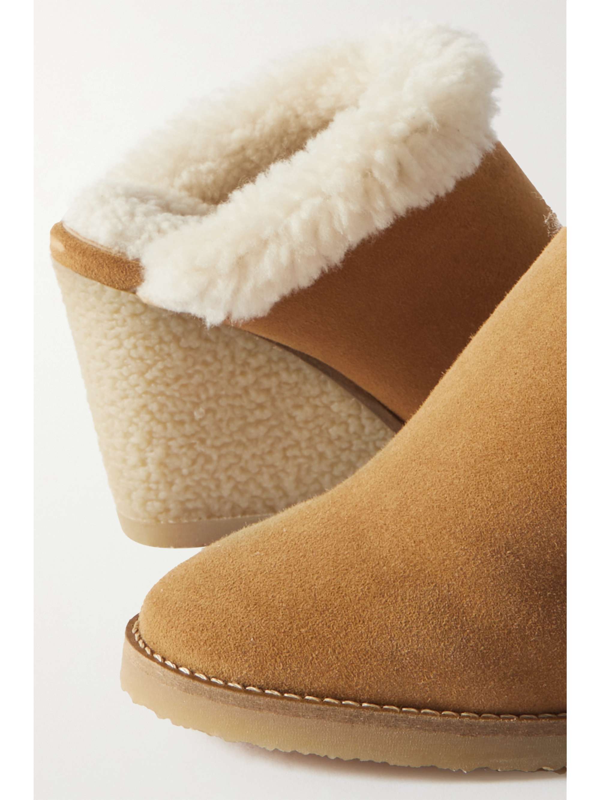ISABEL MARANT Takita 90 shearling-lined suede wedge mules