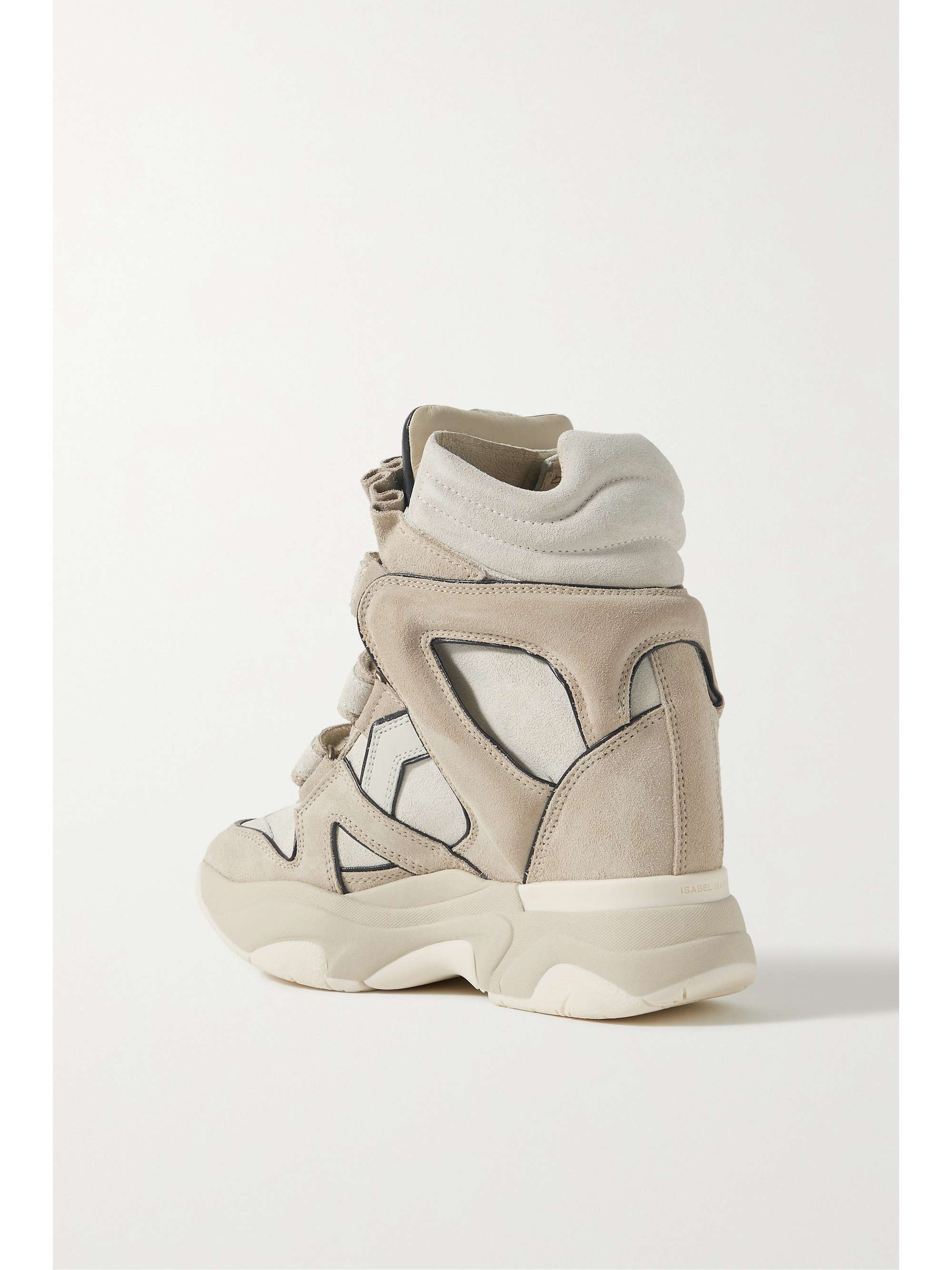 ISABEL MARANT Balskee leather and suede high-top wedge sneakers