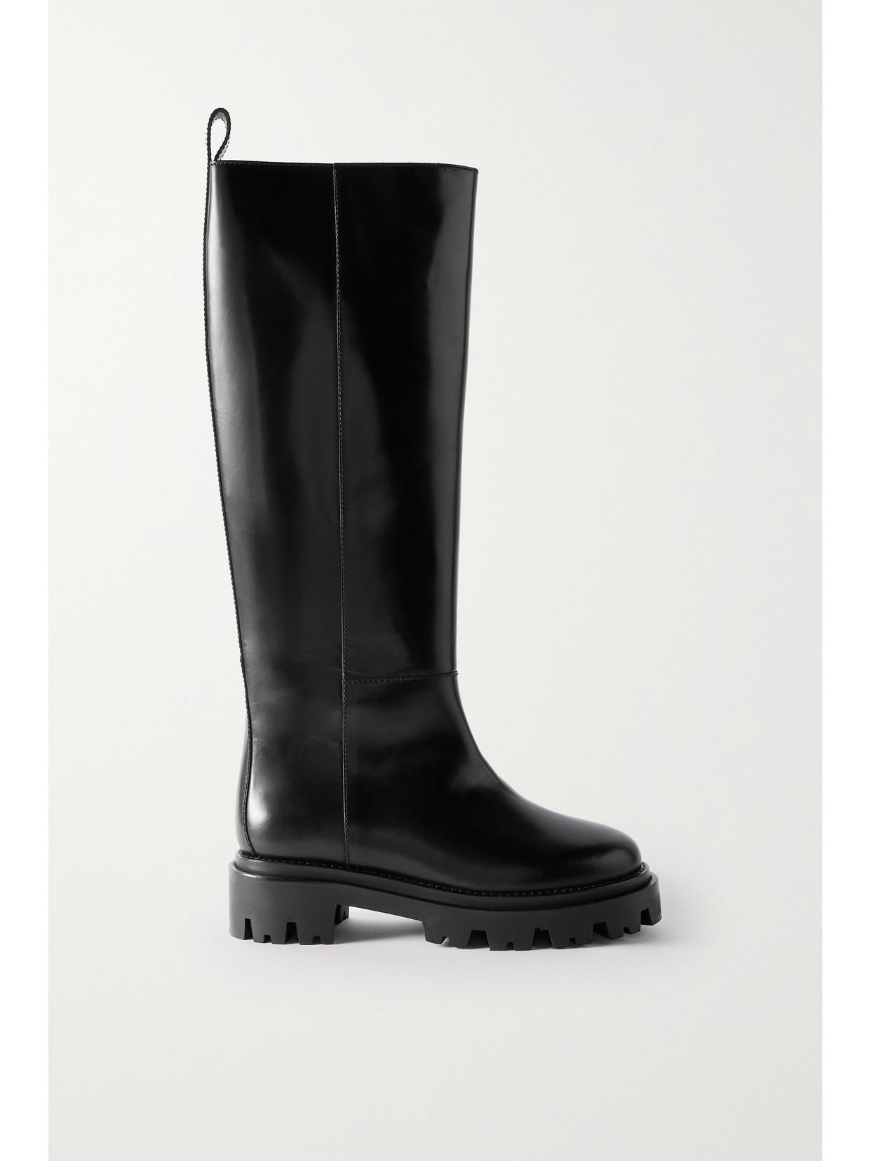 Isabel Marant 45mm Cener Brushed Leather Tall Boots In Black