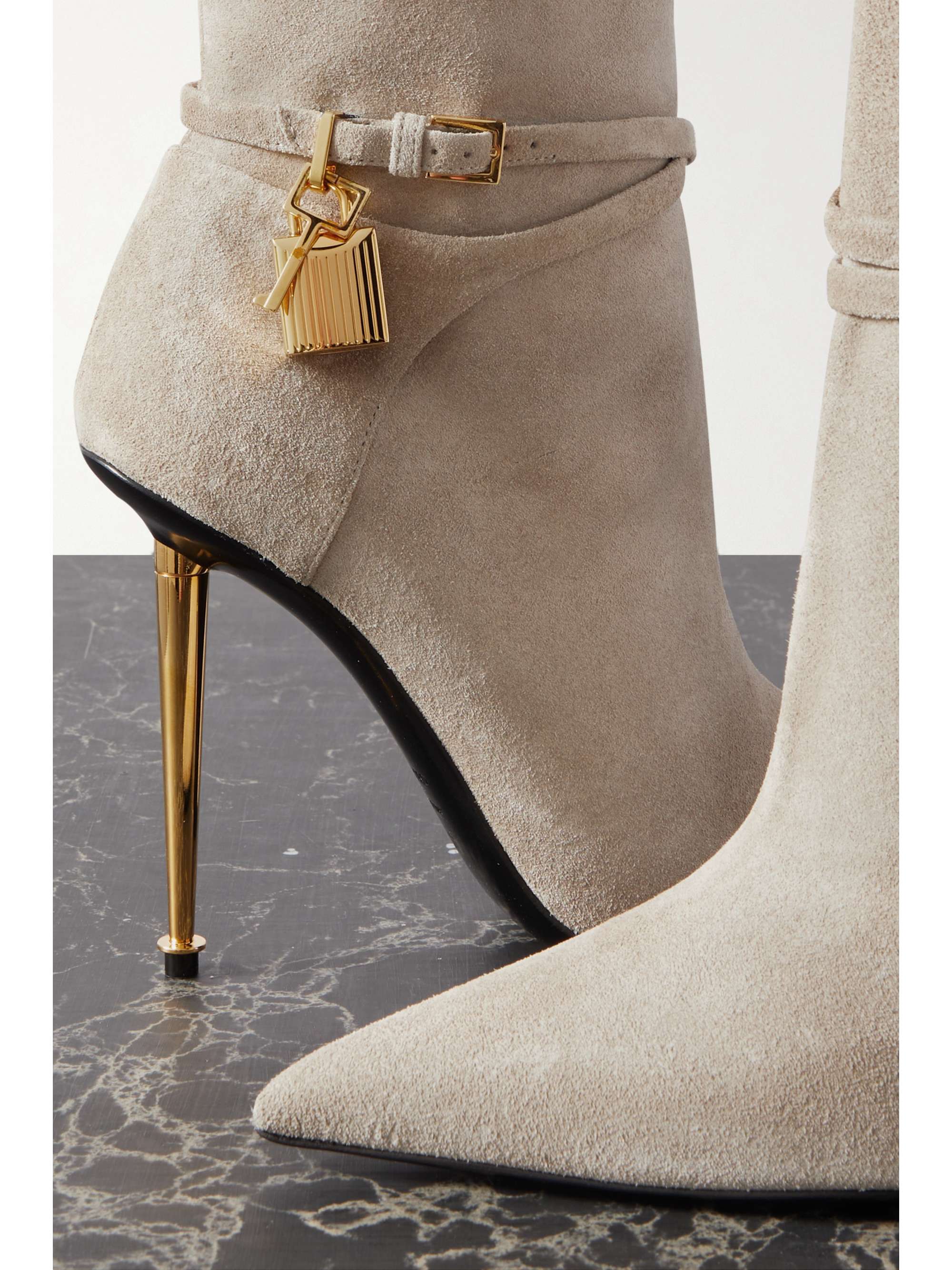 Tom Ford Padlock Embellished Suede Ankle Boots | Net-A-Porter