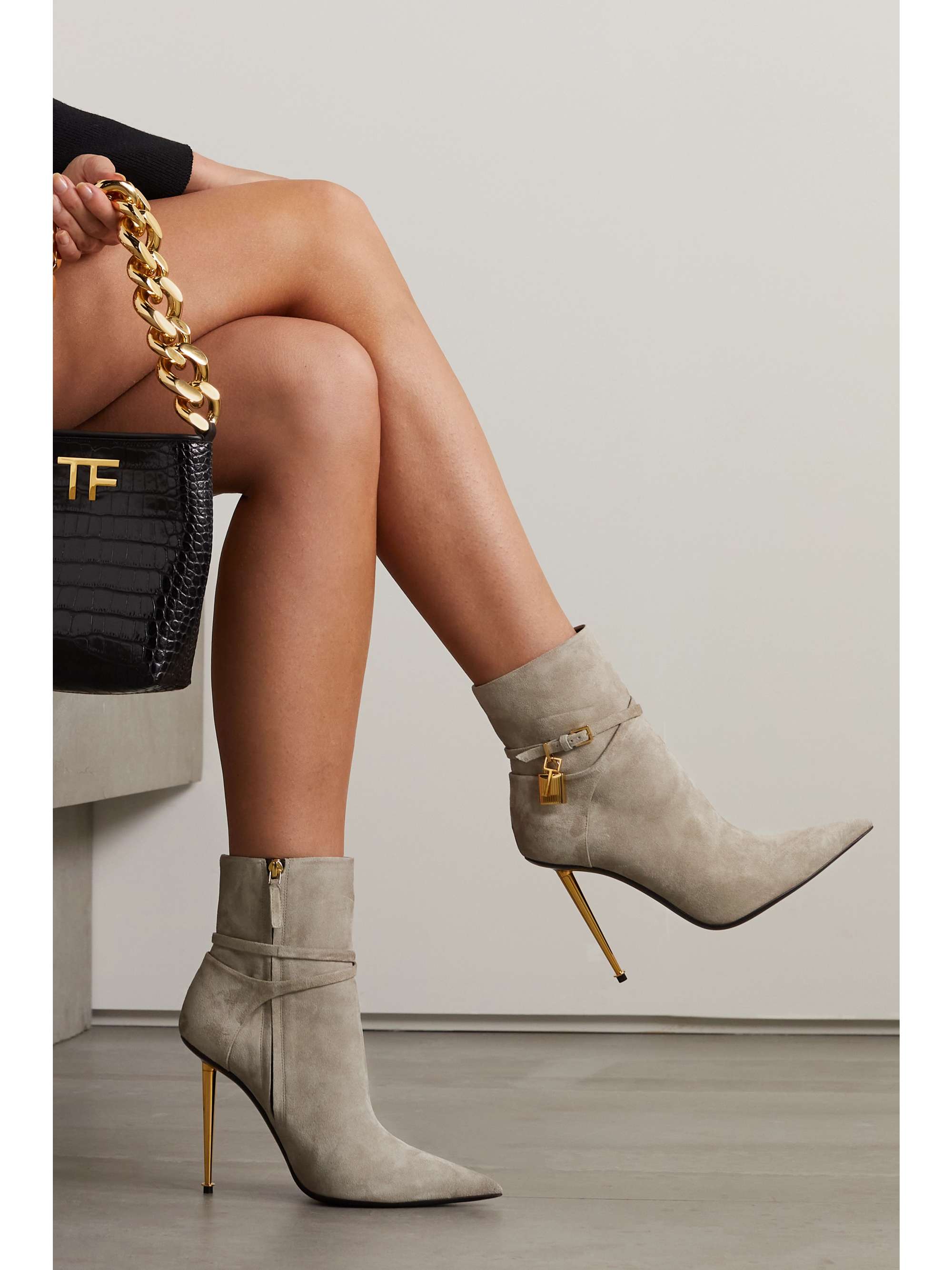 TOM FORD Padlock embellished ankle boots | NET-A-PORTER