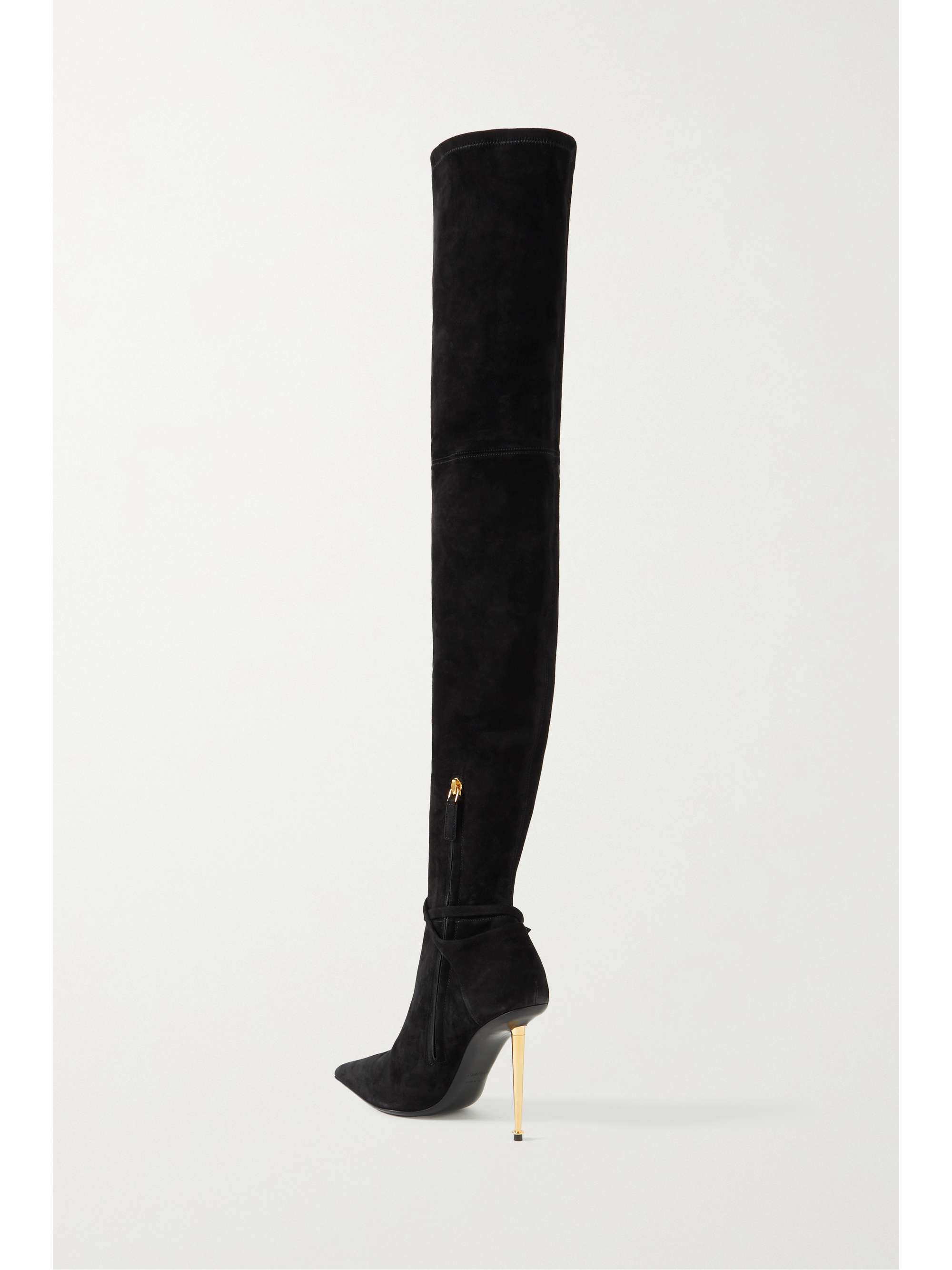 TOM FORD Padlock embellished suede overtheknee boots NETAPORTER