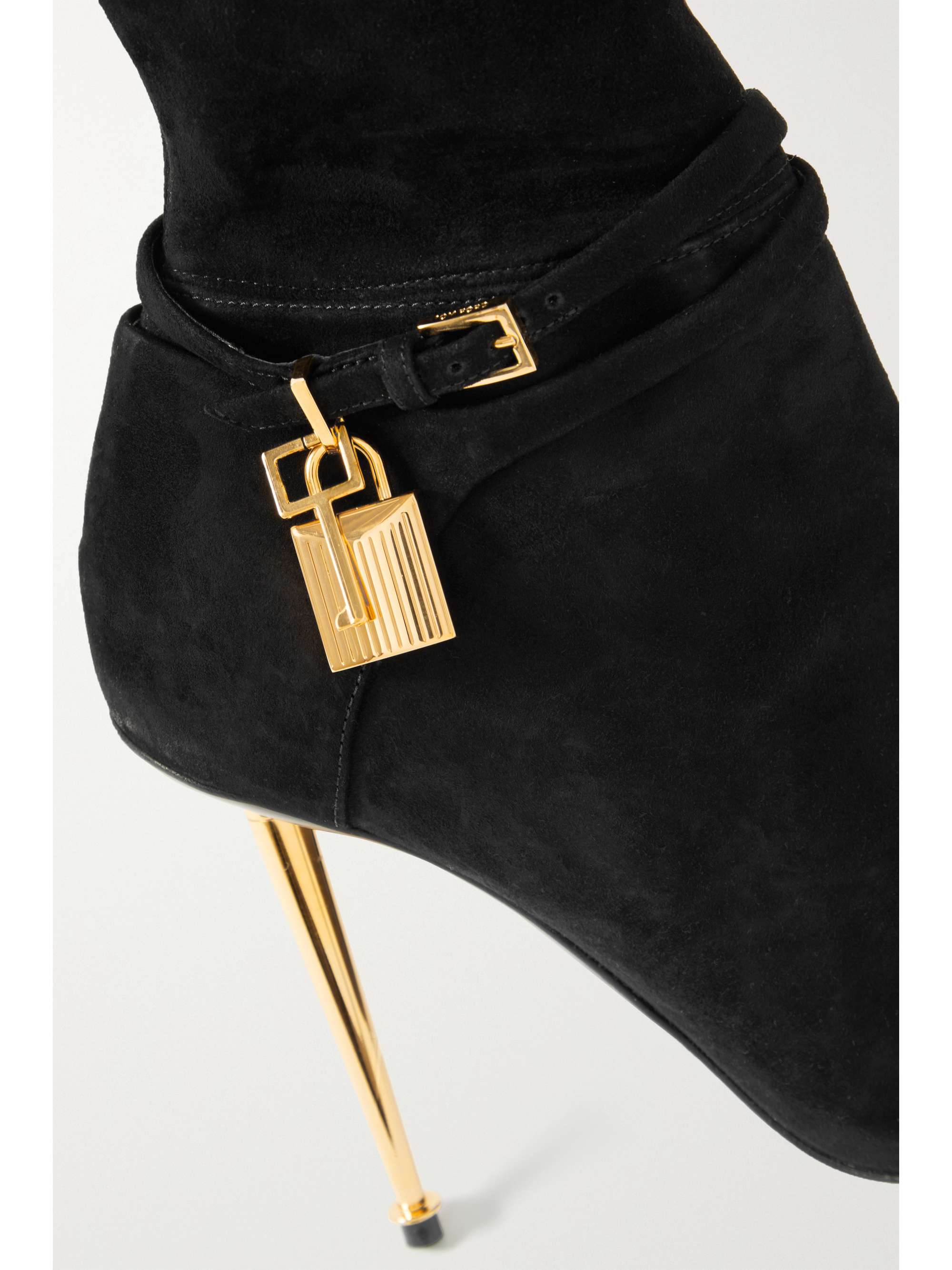 Tom Ford Padlock Embellished Suede Over-The-Knee Boots | Net-A-Porter