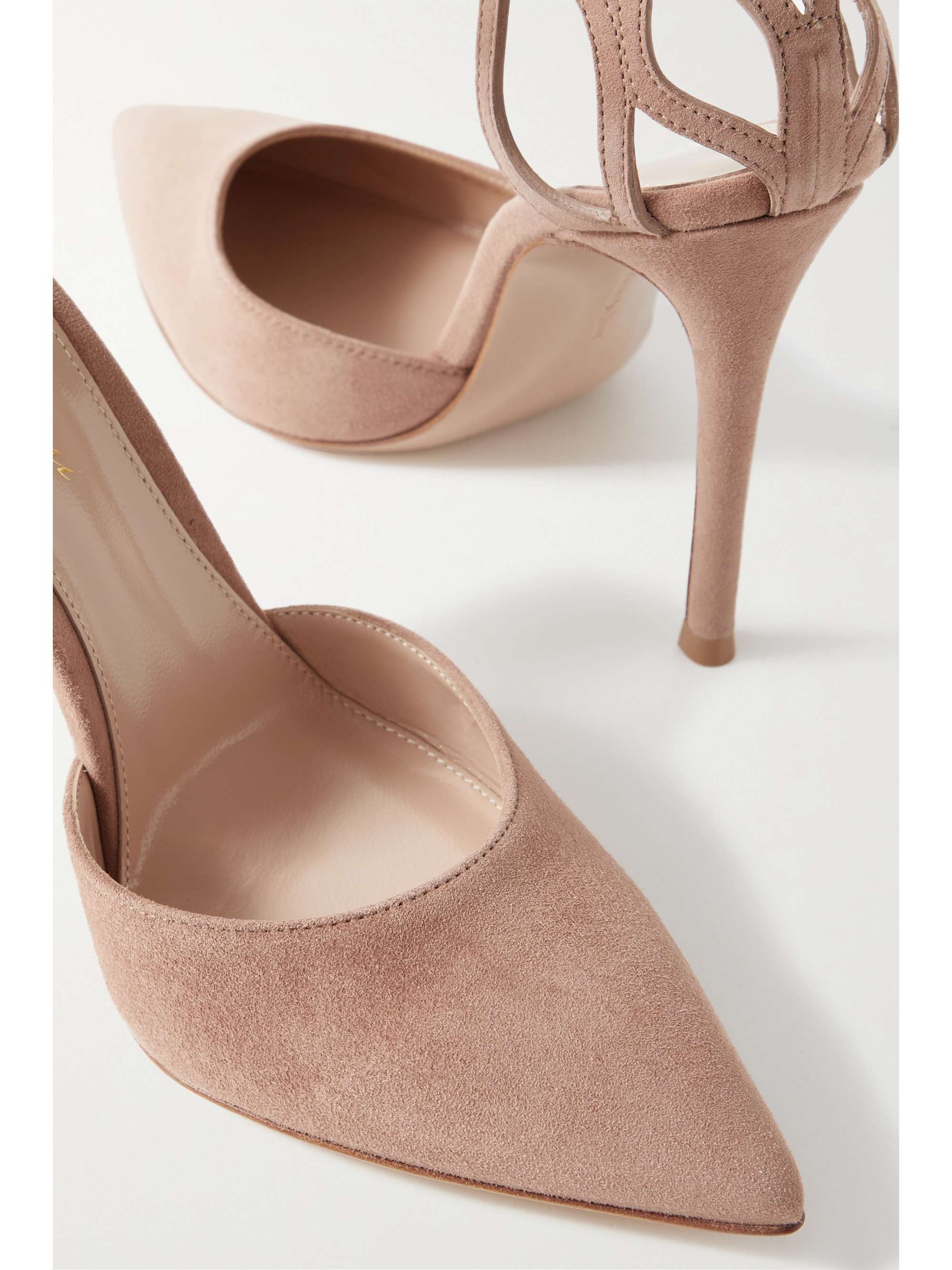 GIANVITO ROSSI 挖剪绒面革高跟鞋
