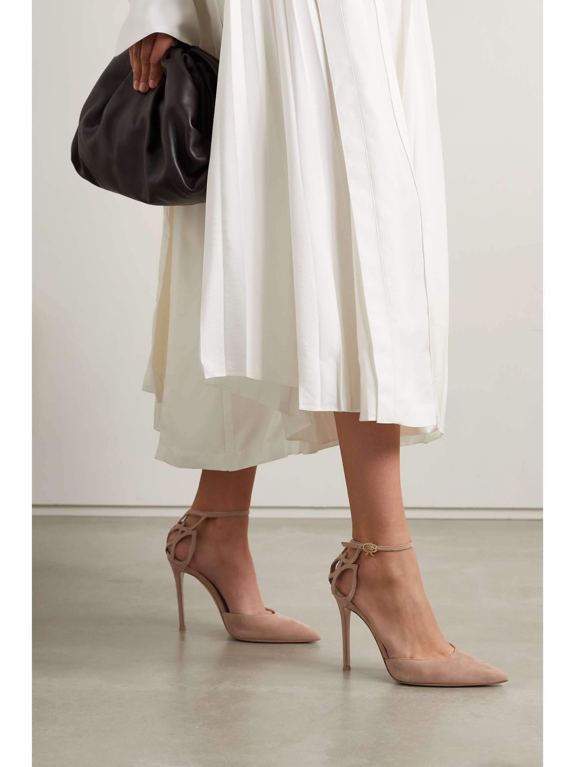 GIANVITO ROSSI Cutout suede pumps NET A PORTER