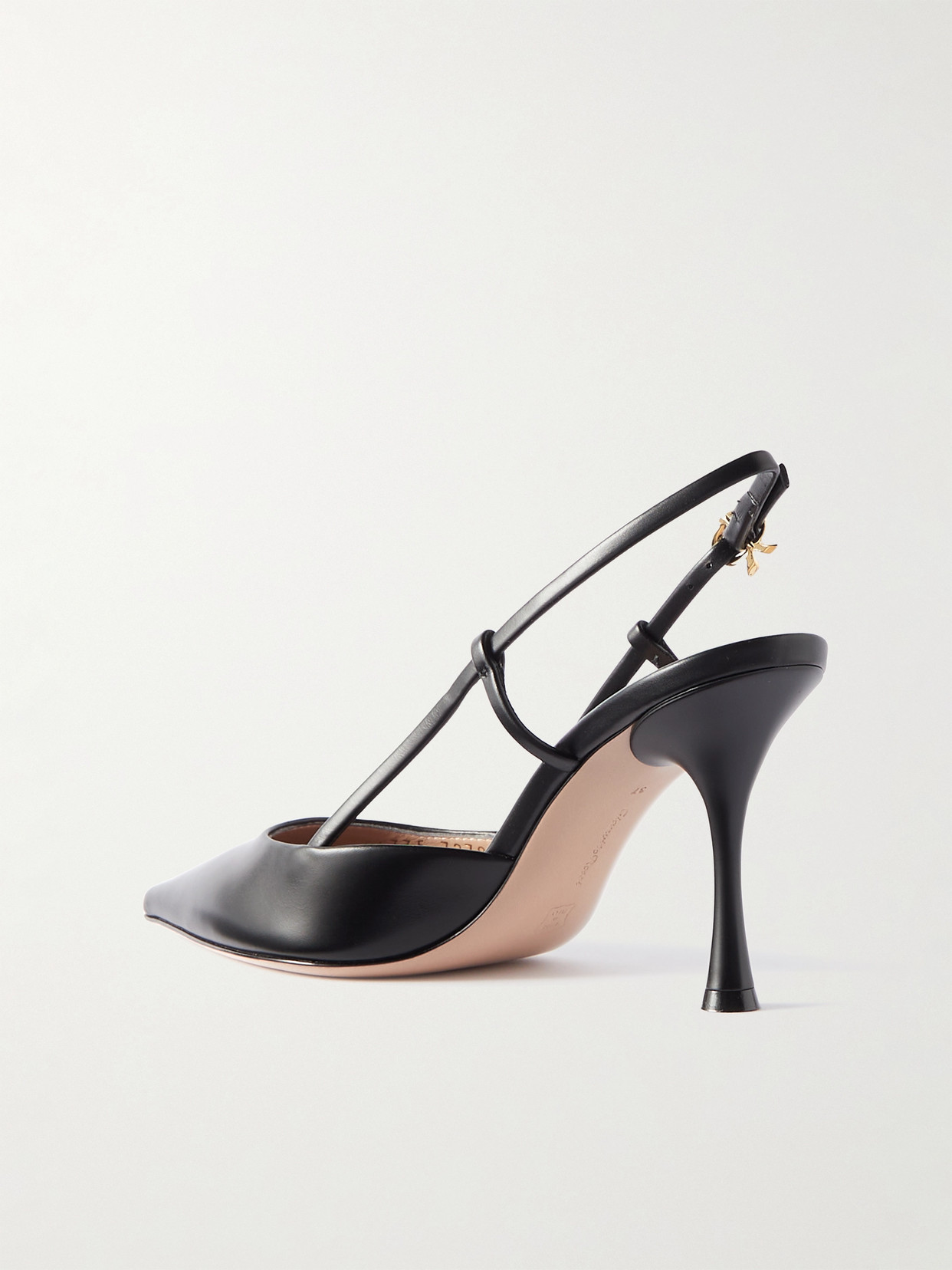Gianvito Rossi Ascent 100 Black Leather Slingback Pumps ModeSens