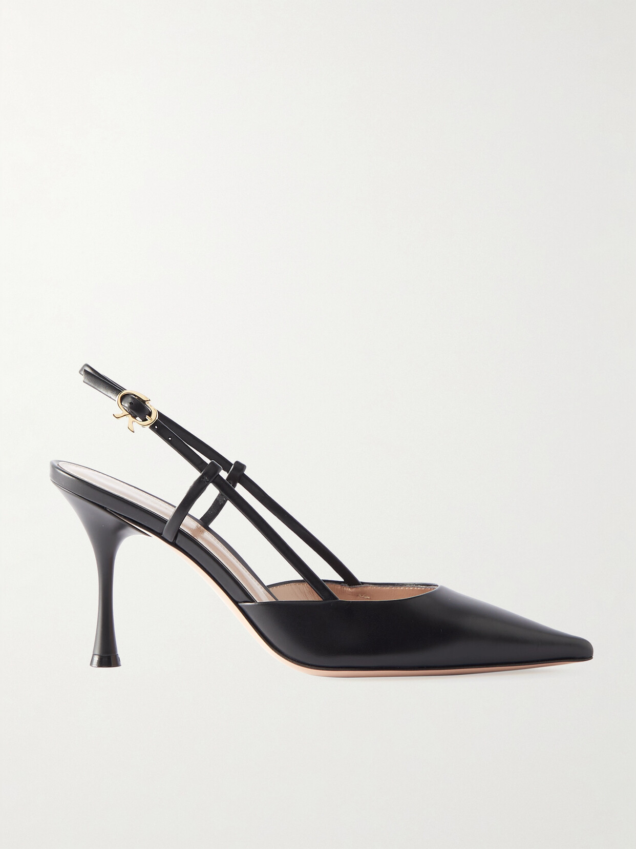 Gianvito Rossi 85 Leather Slingback Pumps In Black