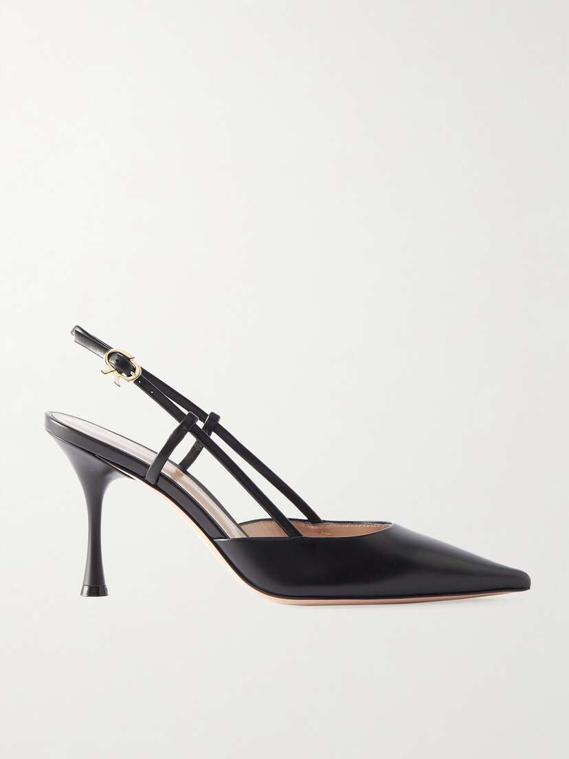 Gianvito Rossi Ascent 85 Leather Slingback Pumps