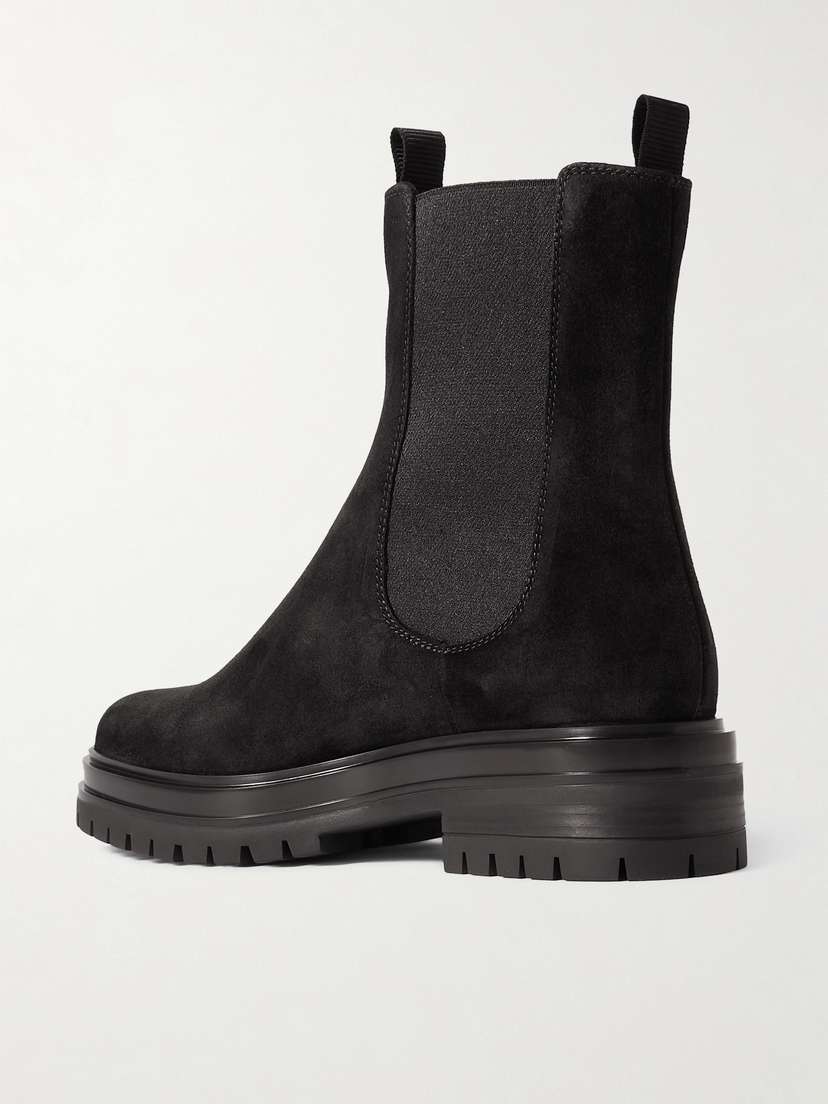 Gianvito Rossi Chester Suede Chelsea Boots - side view in Black