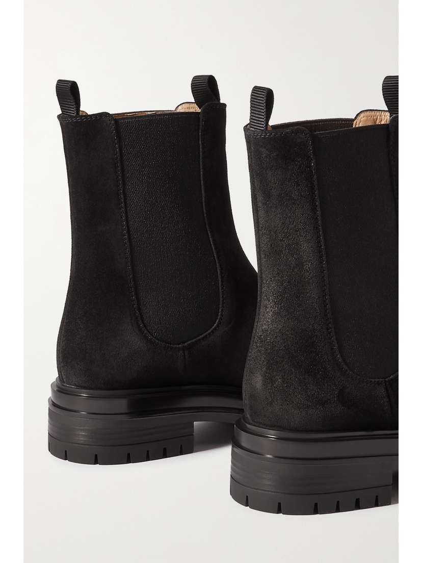 Gianvito Rossi Chester Suede Chelsea Boots - detail view in Black