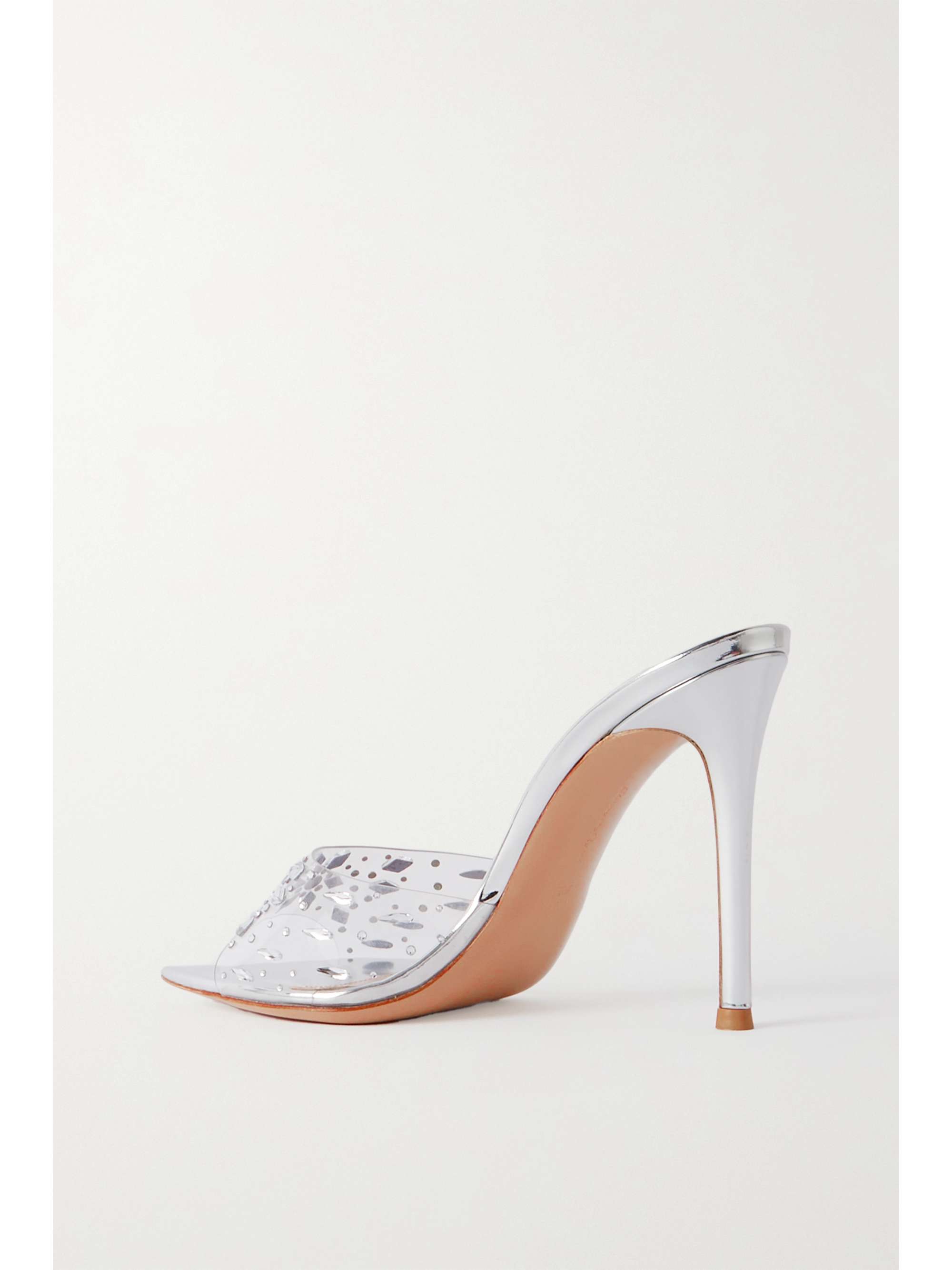 GIANVITO ROSSI Mules en PVC à cristaux et en cuir effet miroir Elle 105