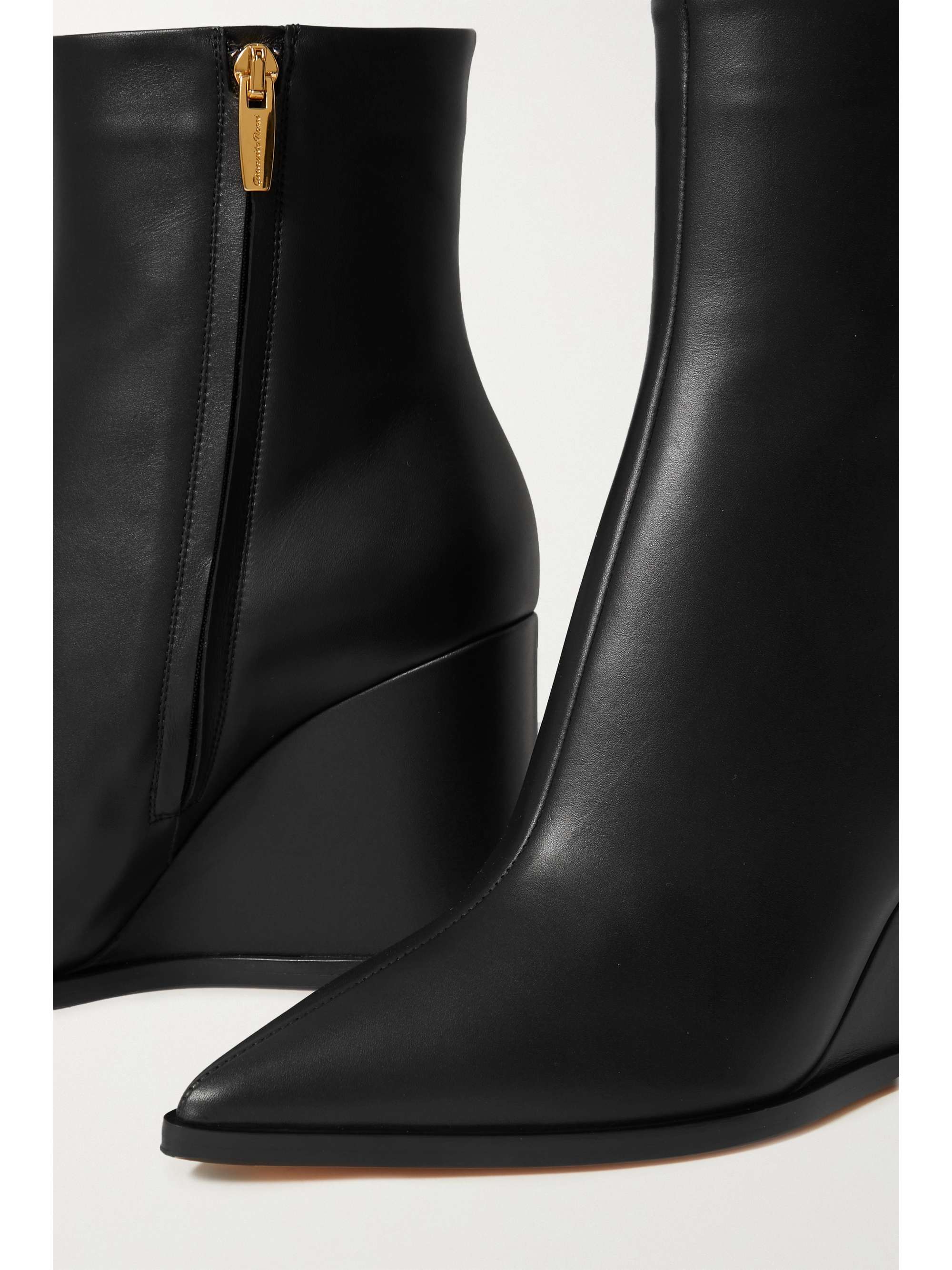 GIANVITO ROSSI 85 leather wedge ankle boots