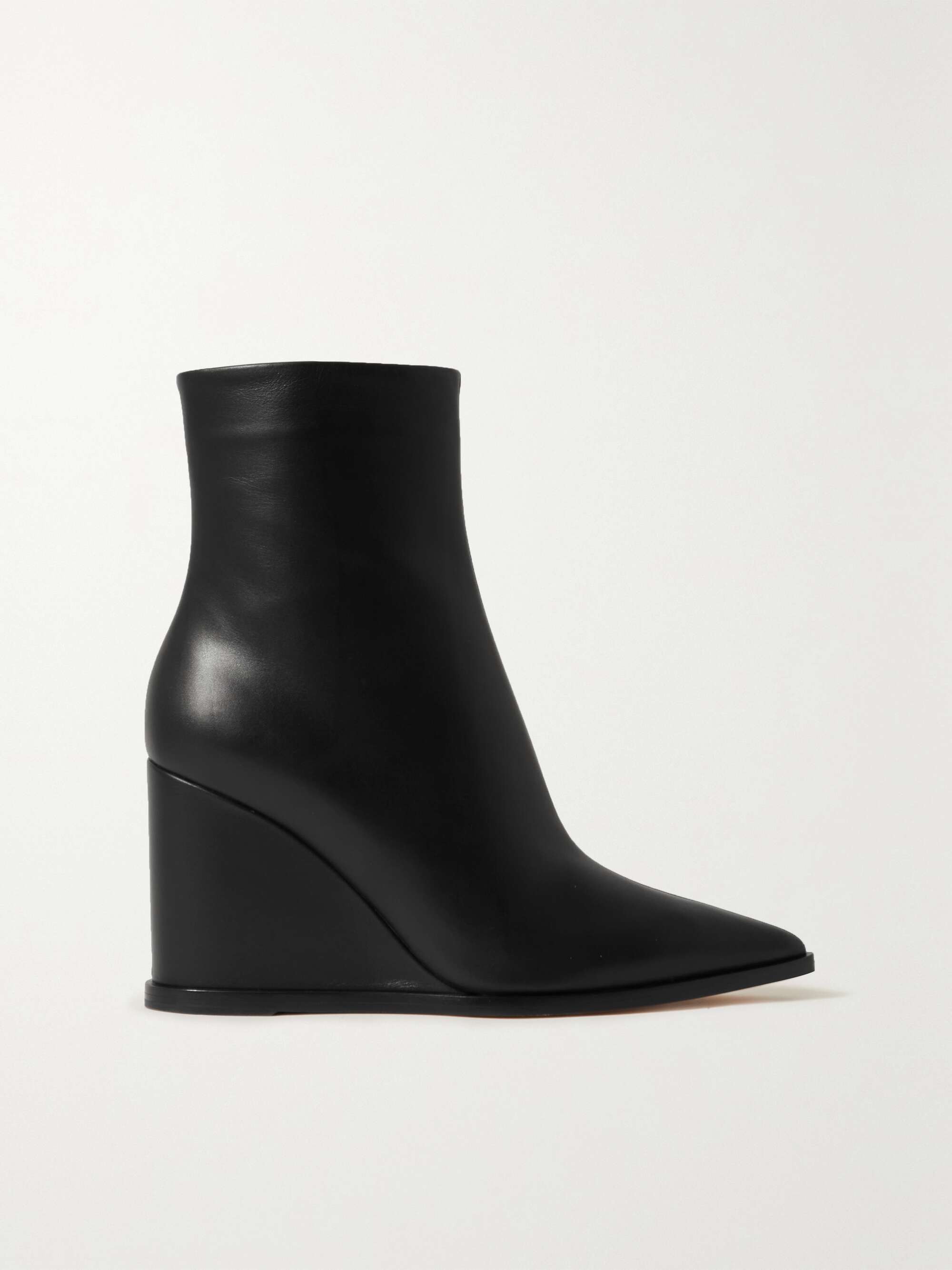 85 leather wedge ankle boots