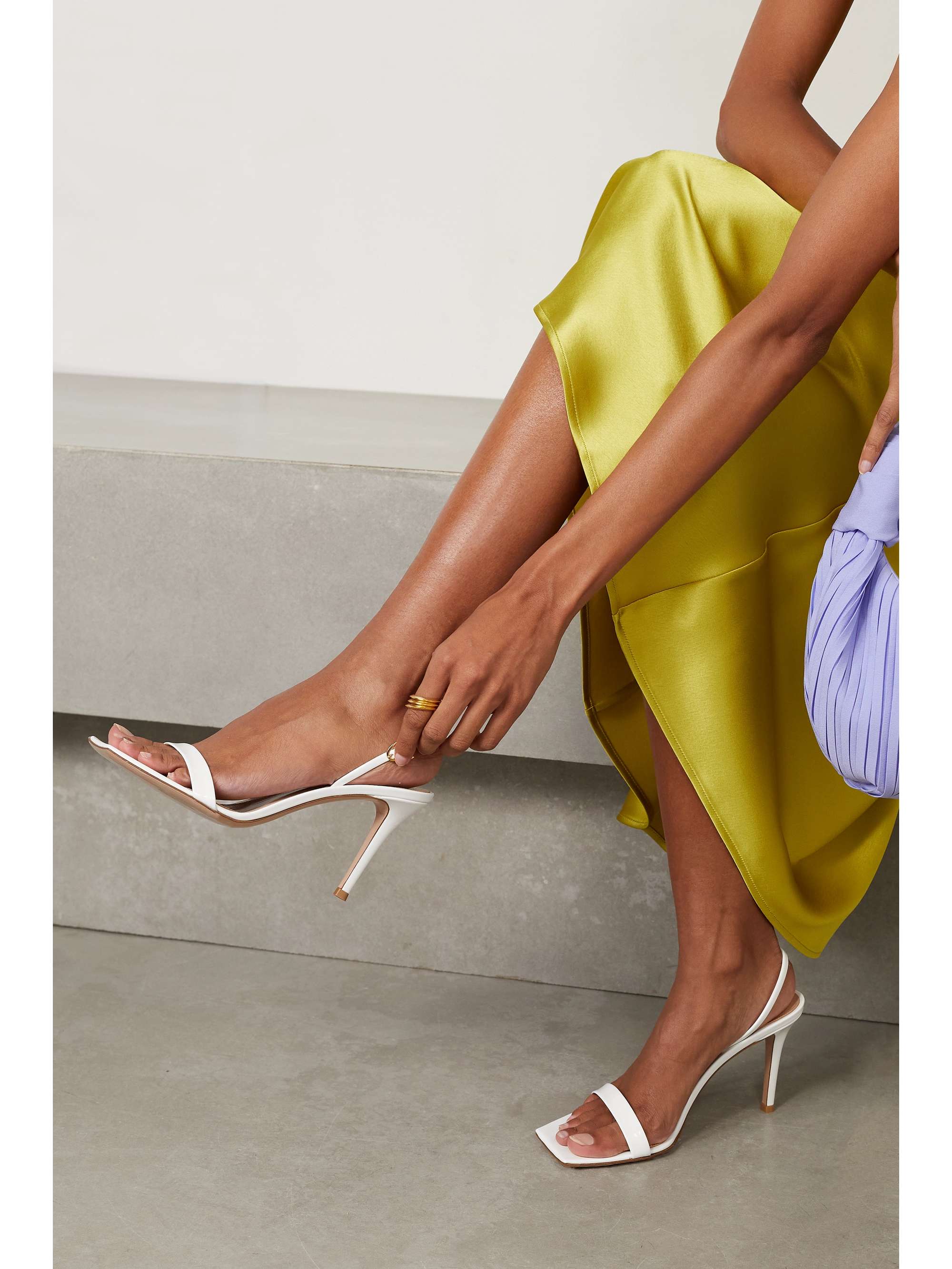 GIANVITO ROSSI Vernice 85 patent-leather slingback sandals