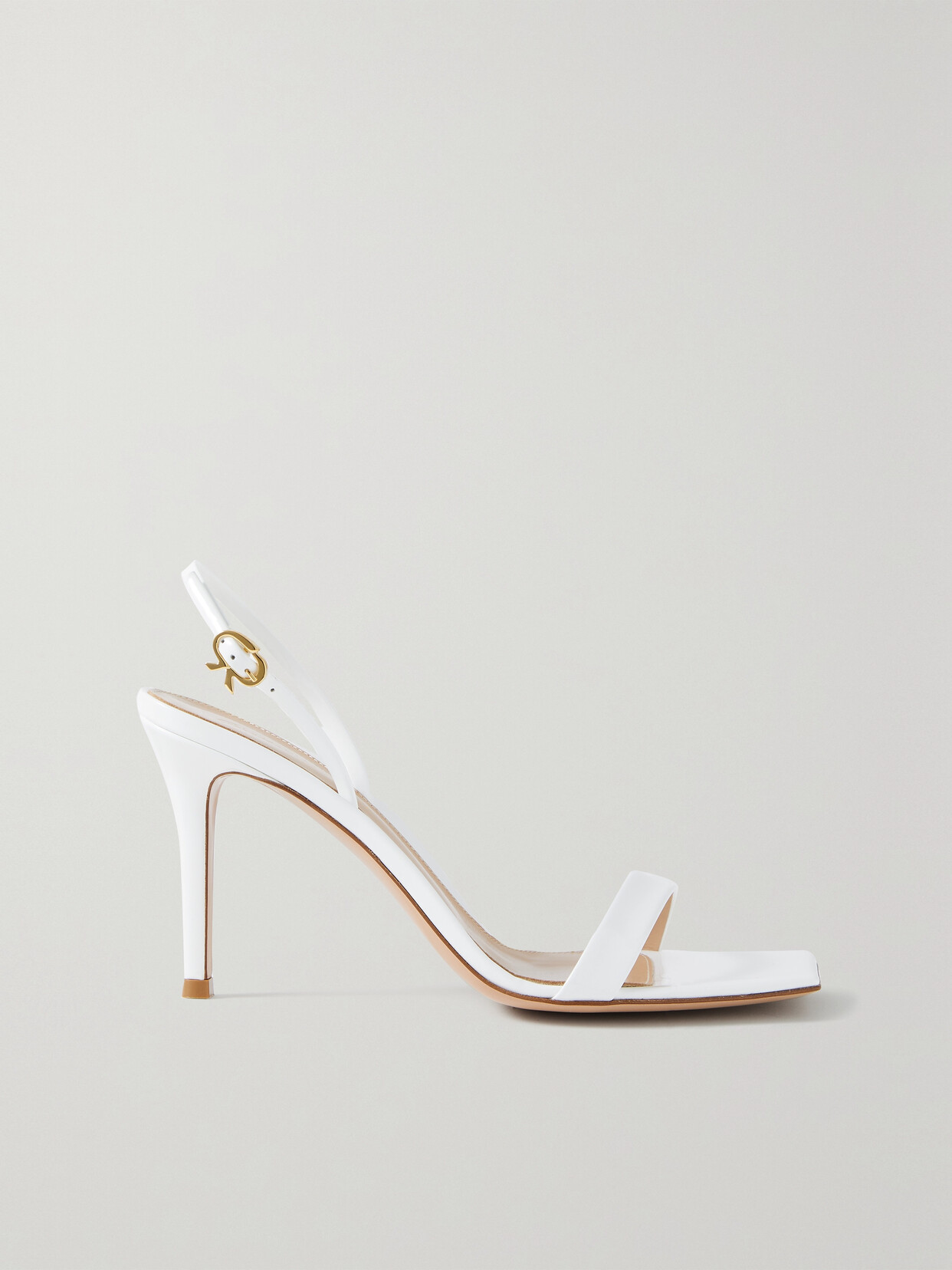 Gianvito Rossi Vernice 85 Patent-leather Slingback Sandals - White