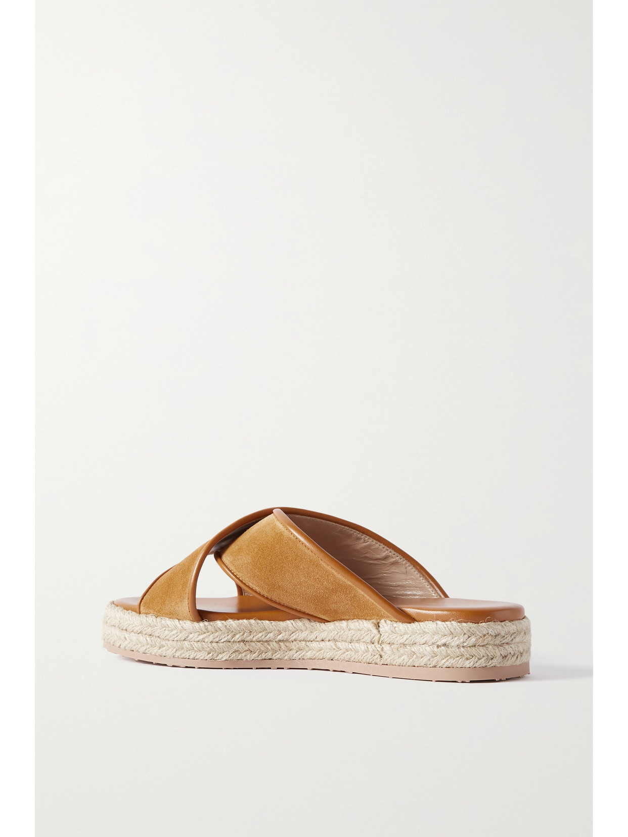 Gianvito Rossi Leather-trimmed Suede Espadrille Sandals In Brown