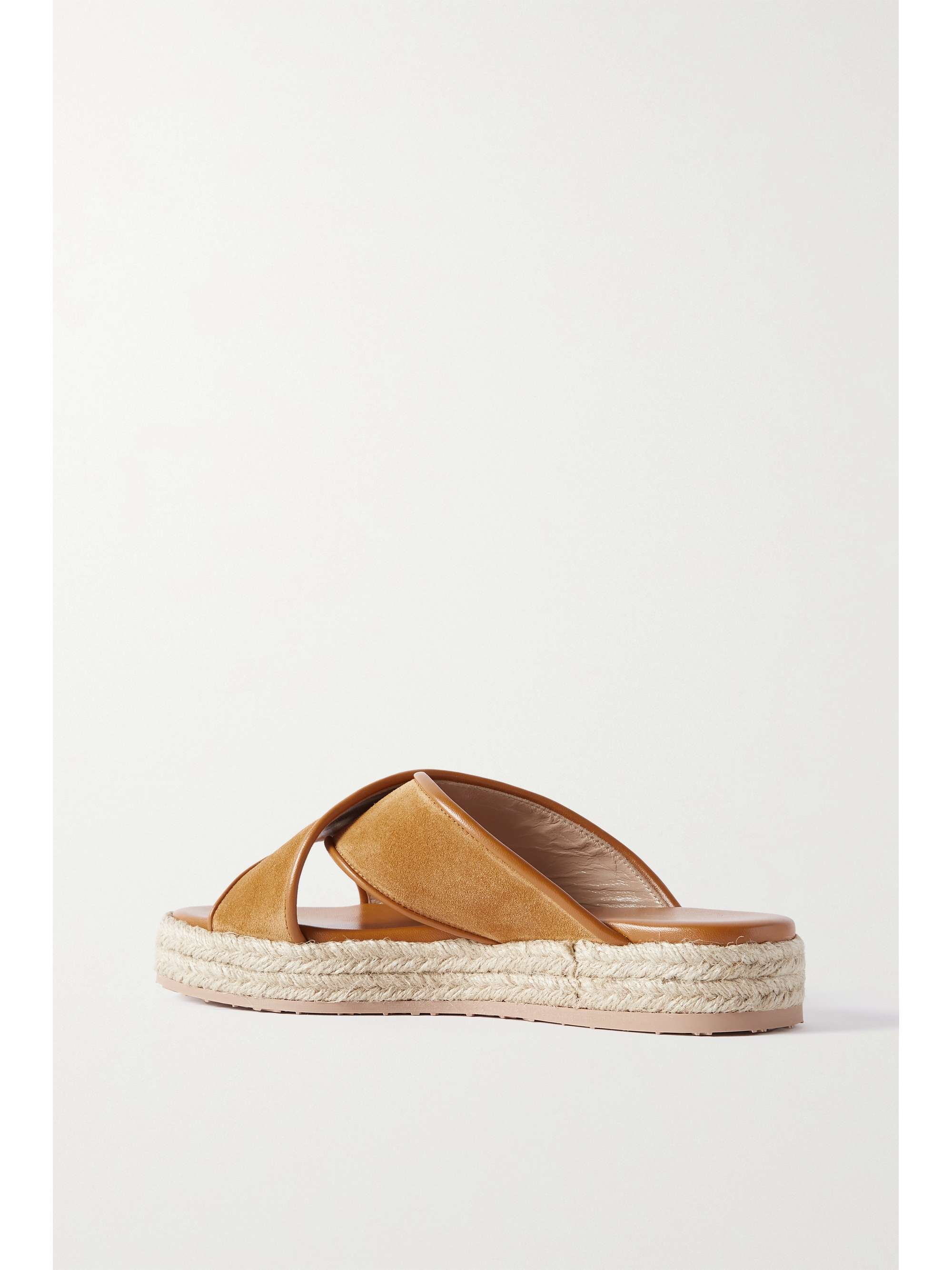 GIANVITO ROSSI Leather-trimmed suede espadrille sandals