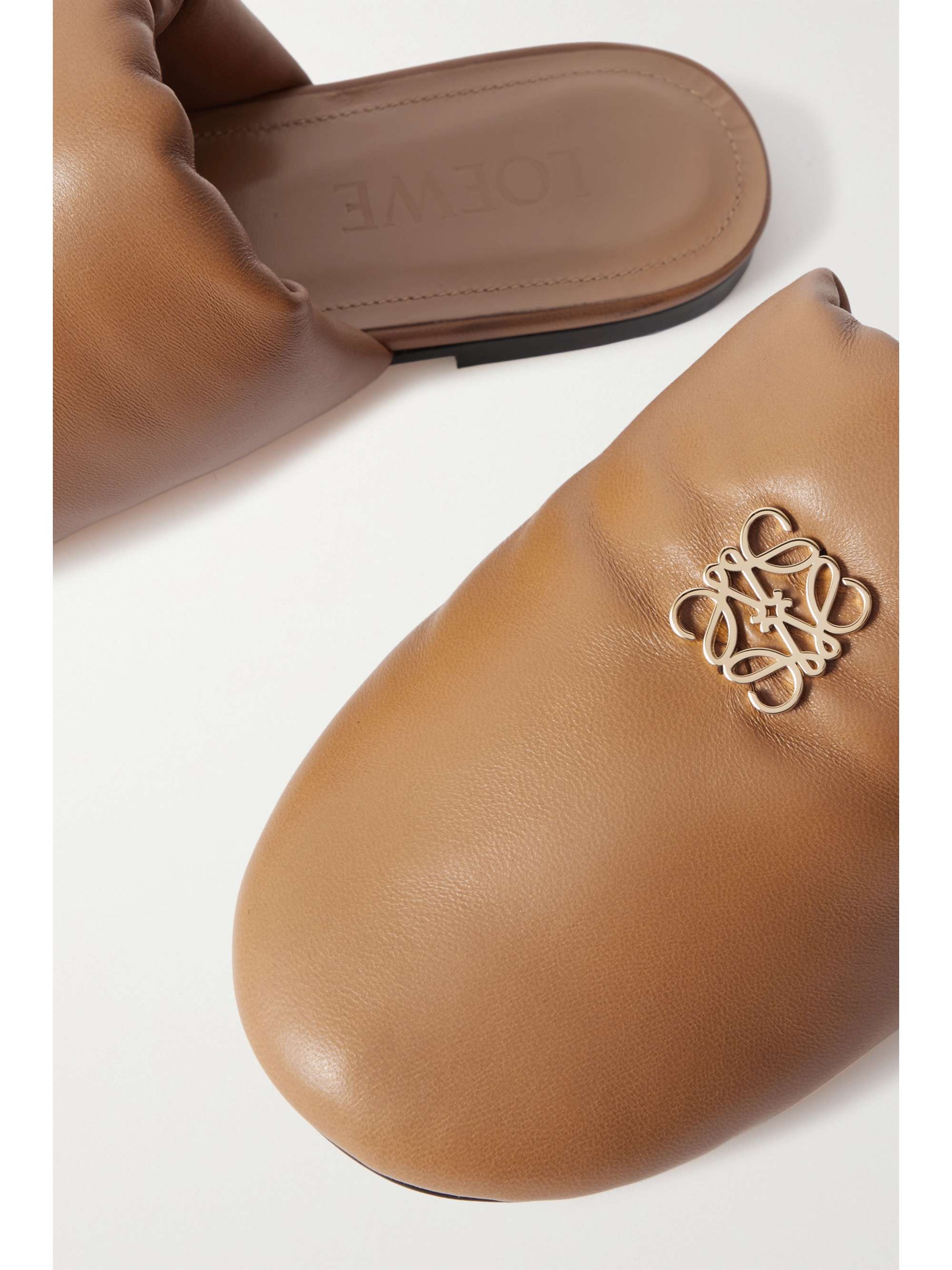LOEWE Anagram logo-embellished padded leather slippers