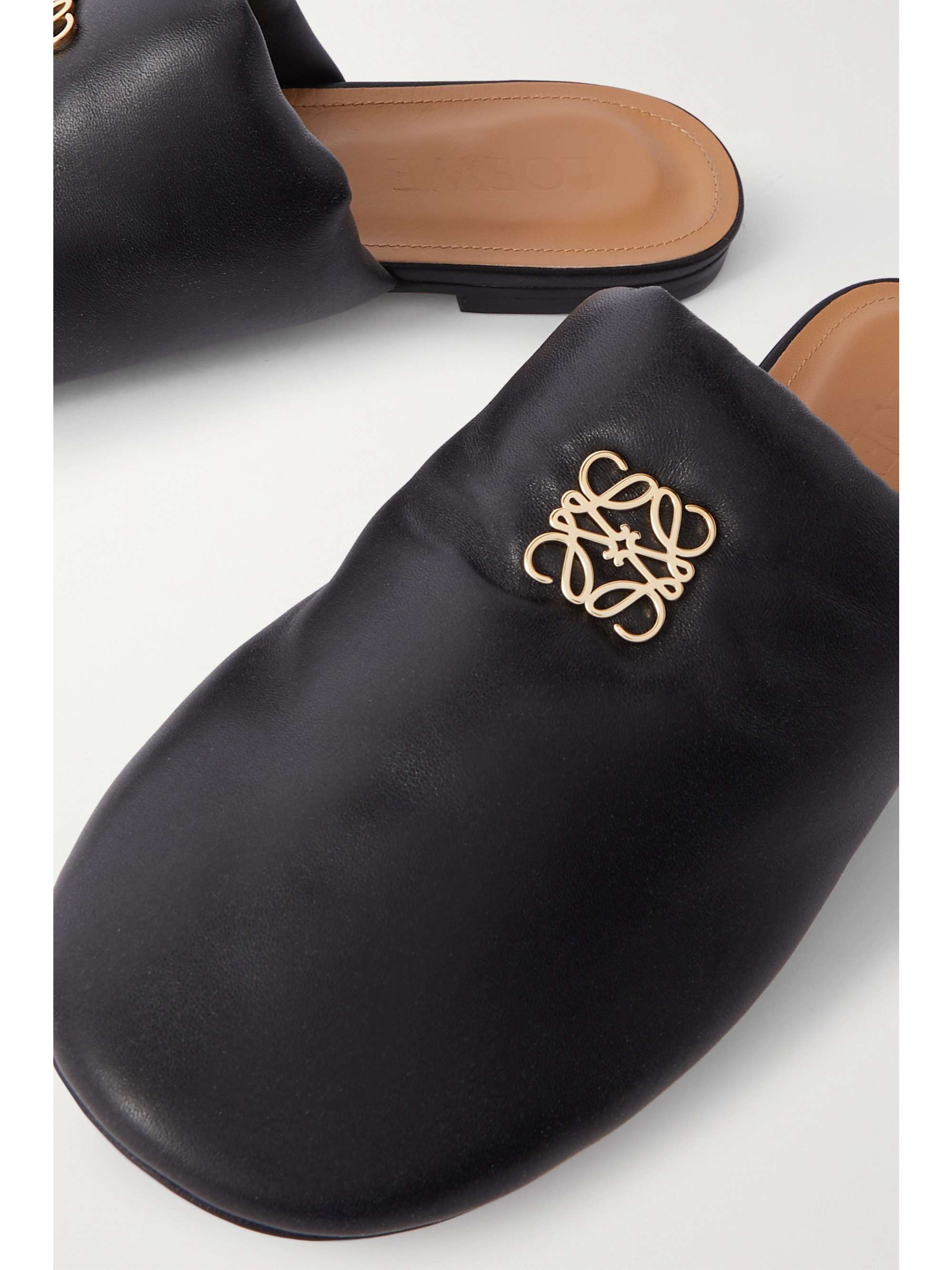 LOEWE Anagram logo-embellished padded leather slippers
