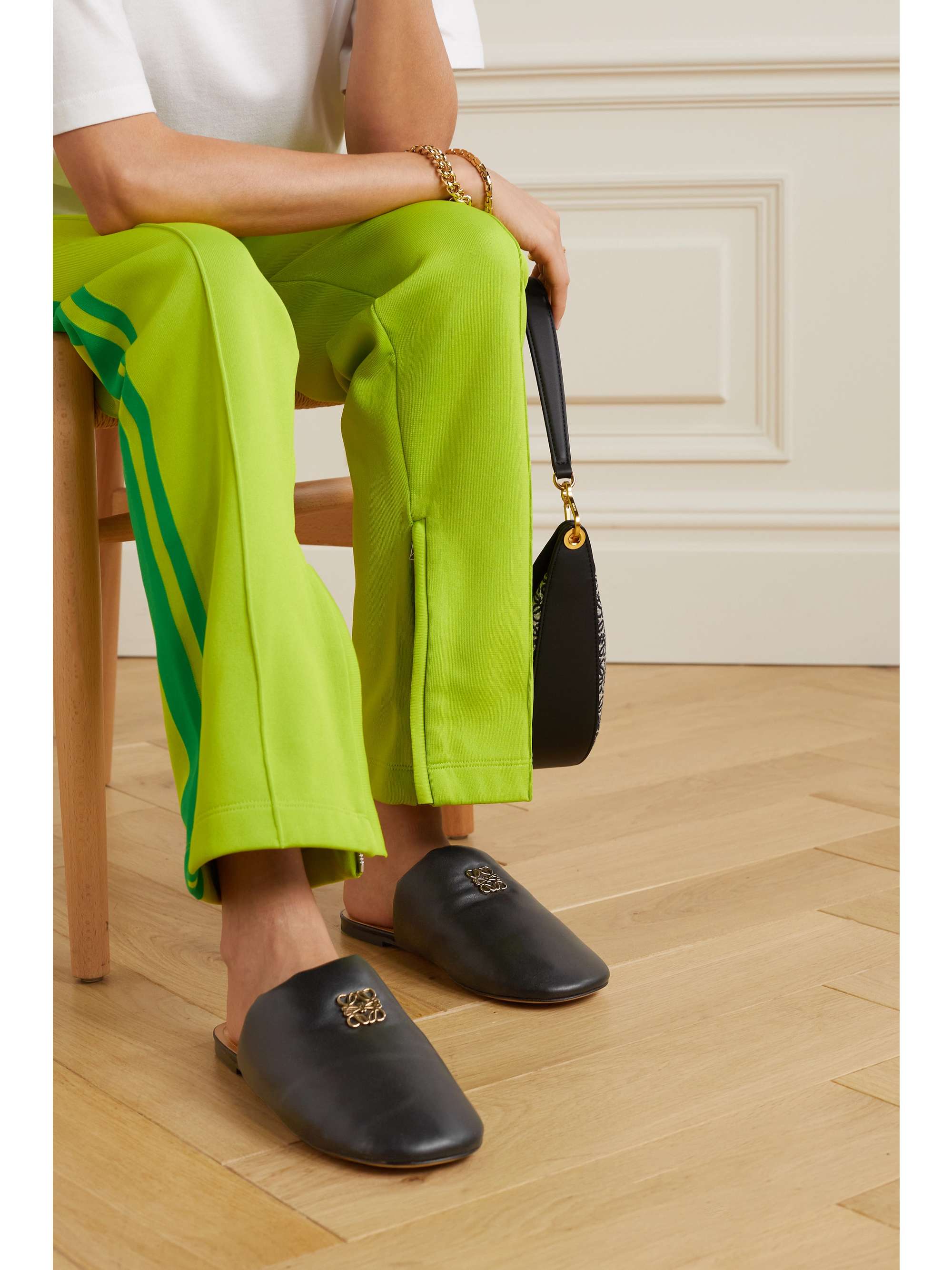 LOEWE Anagram logo-embellished padded leather slippers
