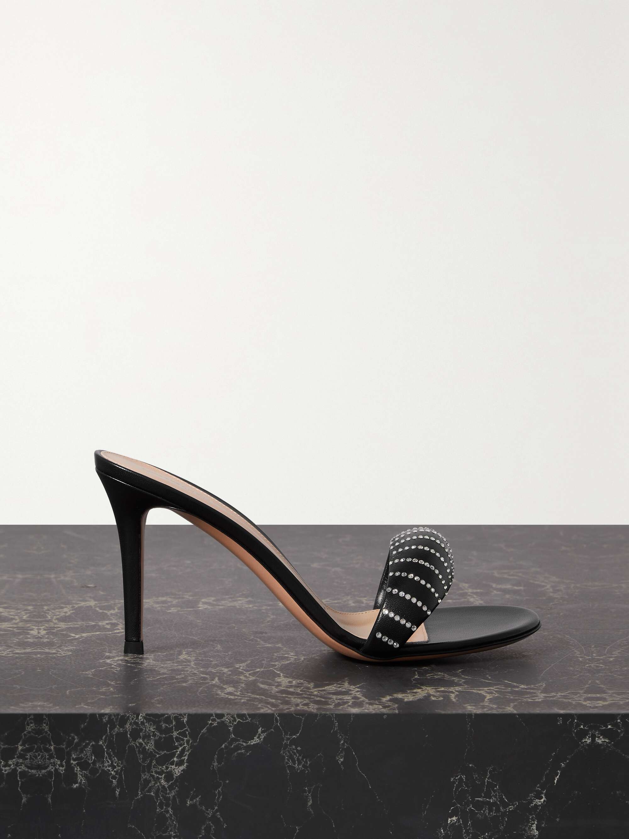 GIANVITO ROSSI Bijoux 90 embellished leather mules | NET-A-PORTER