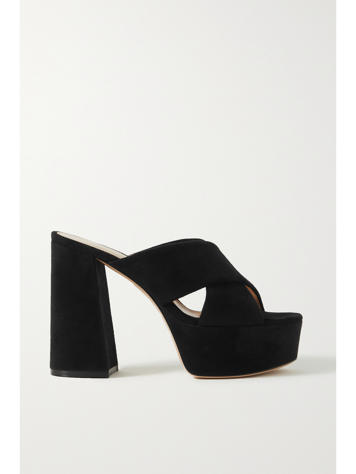 Gianvito Rossi 70 Nubuck Platform Sandals - Black