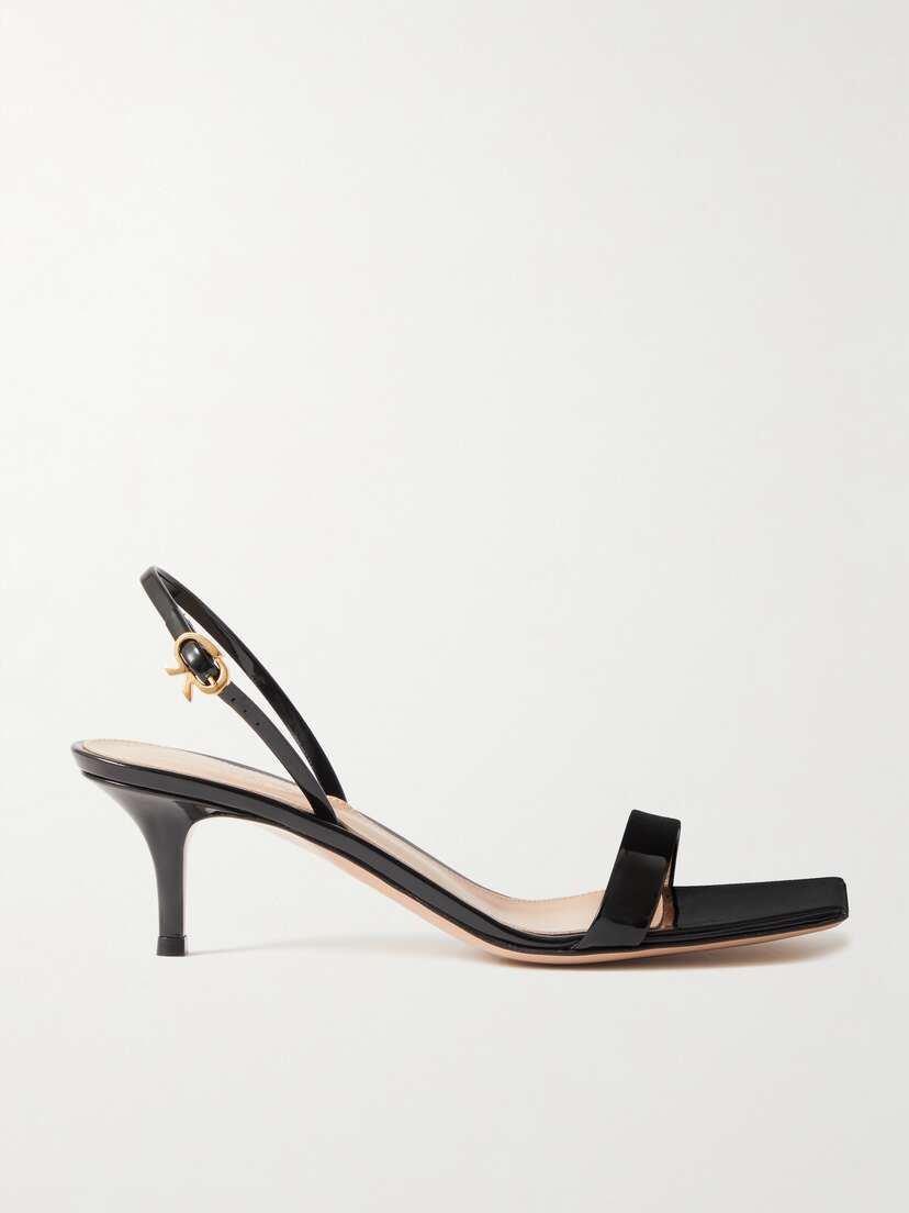 Gianvito Rossi Ribbon 55 Patent-leather Slingback Sandals